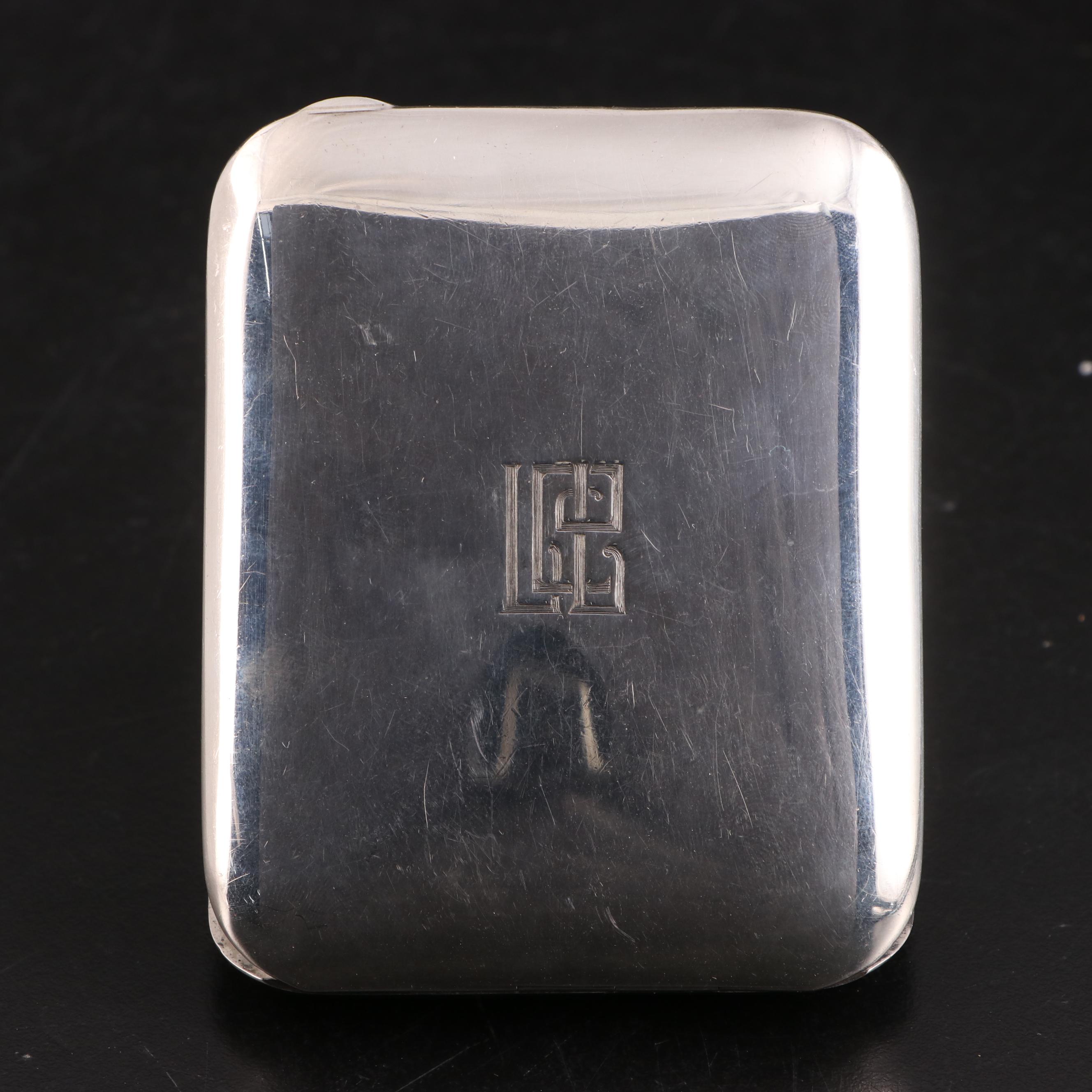 Monogrammed Tiffany & Co. Sterling Folded Compact Mirror