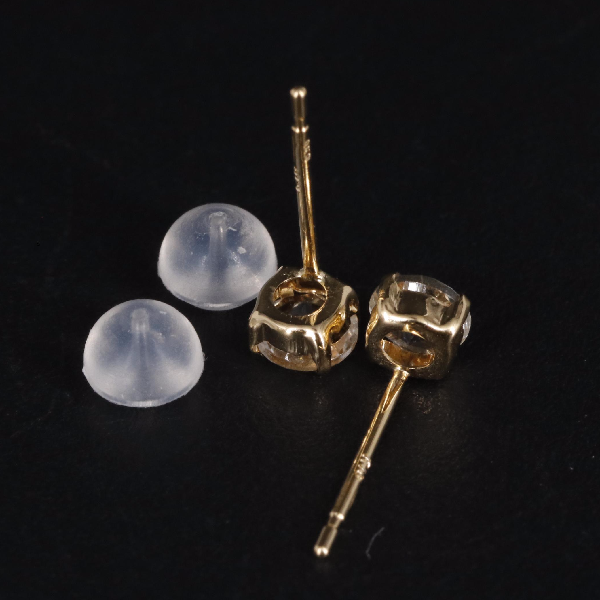 18K Goshenite Stud Earrings