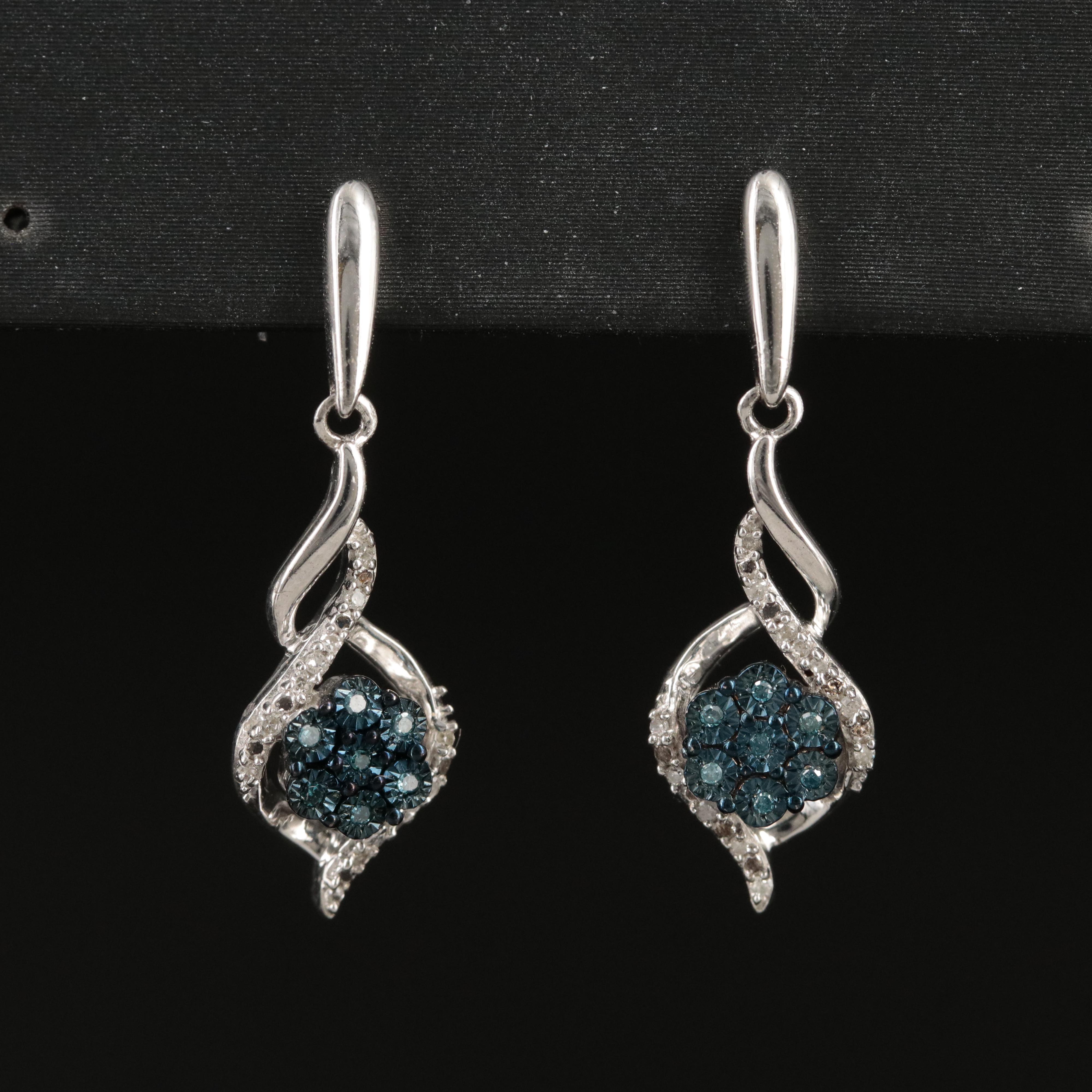 Sterling Diamond Earrings