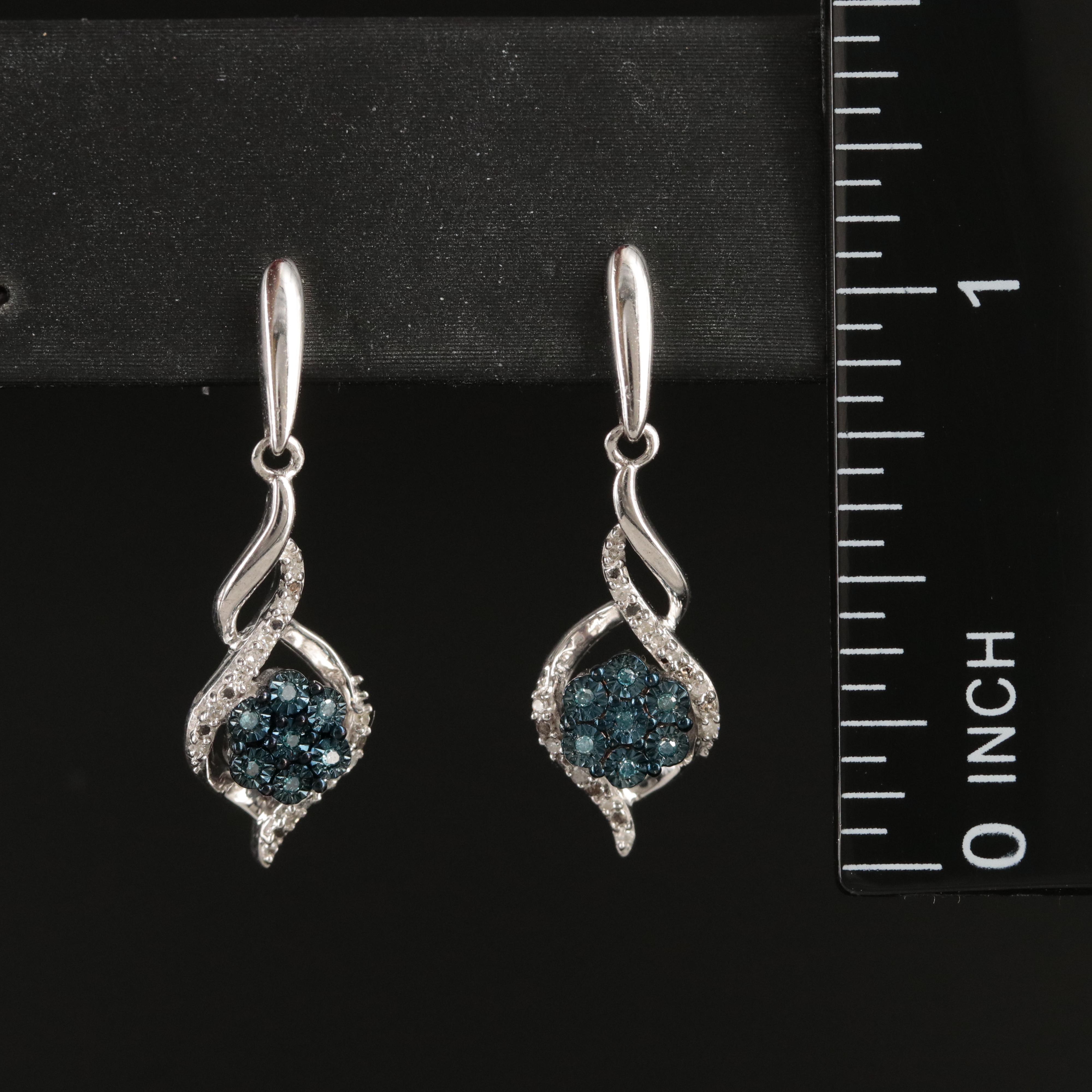 Sterling Diamond Earrings