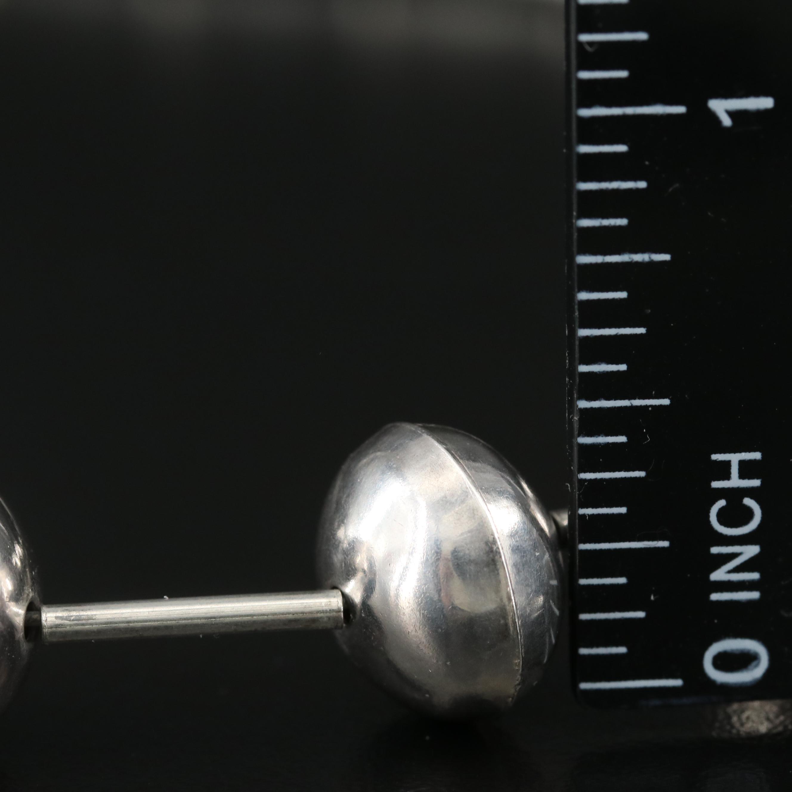 Sterling Graduated Bench Bead Station Necklace