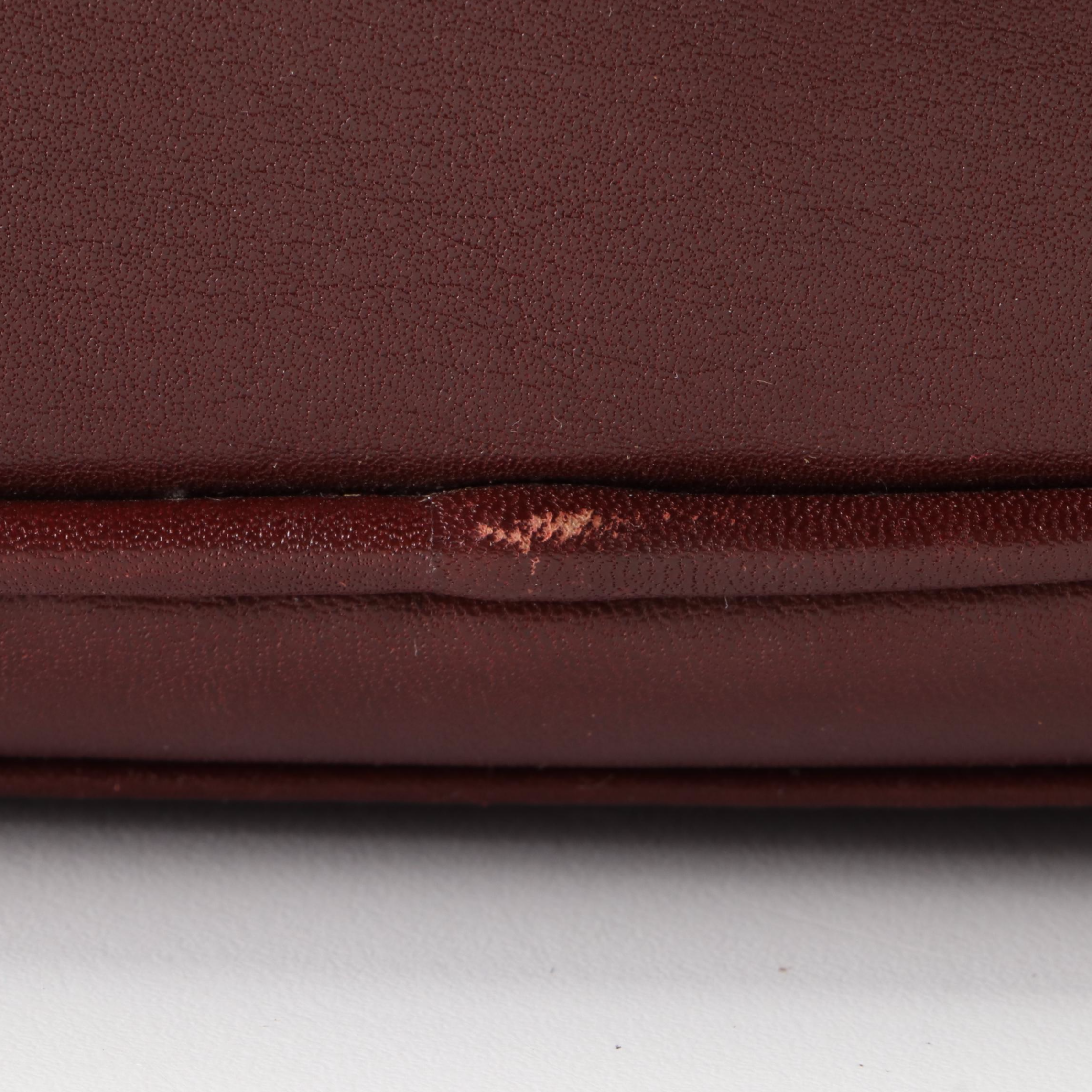 Cartier Logo Shoulder Bag in Burgundy Leather