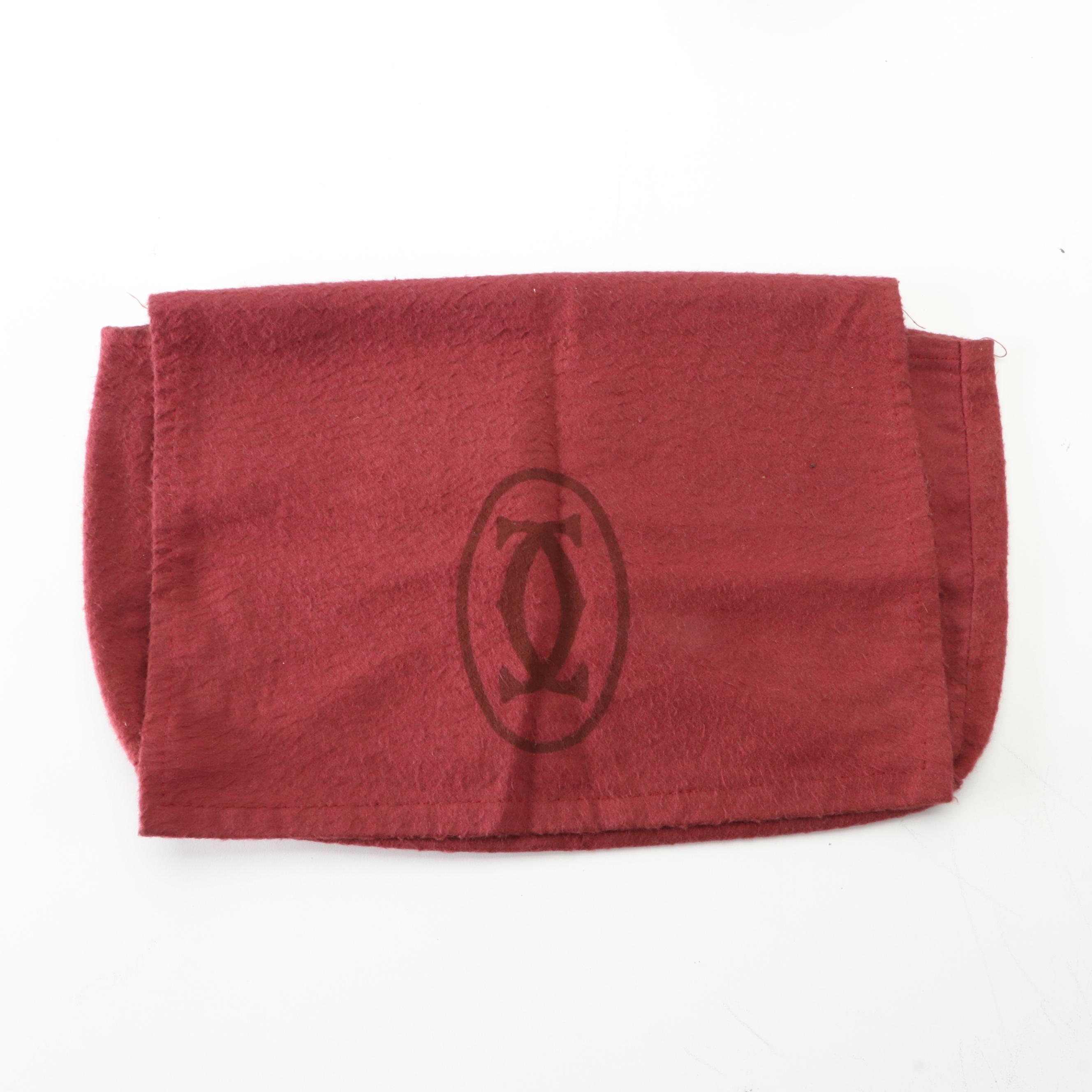 Cartier Logo Shoulder Bag in Burgundy Leather