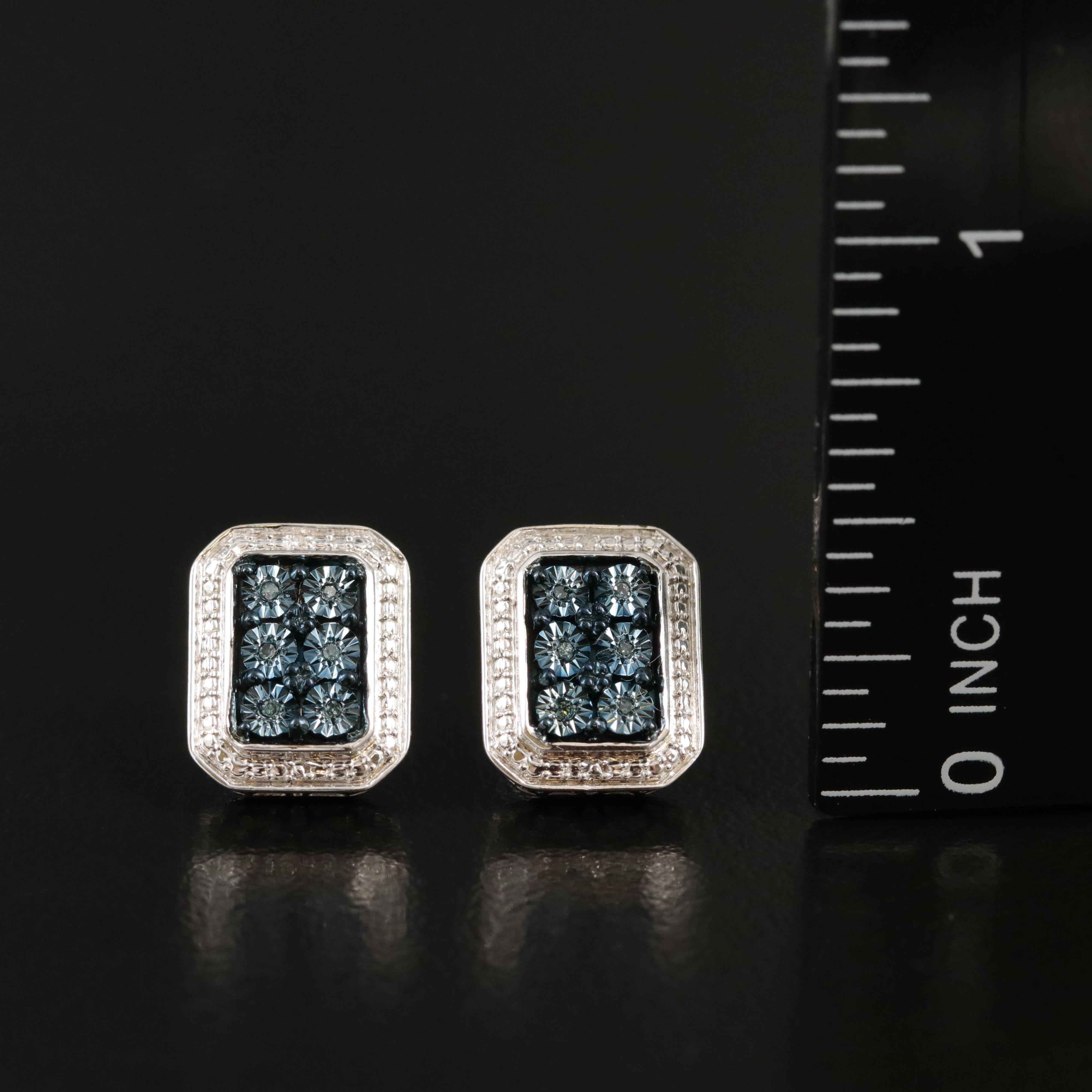 Sterling Diamond Earrings