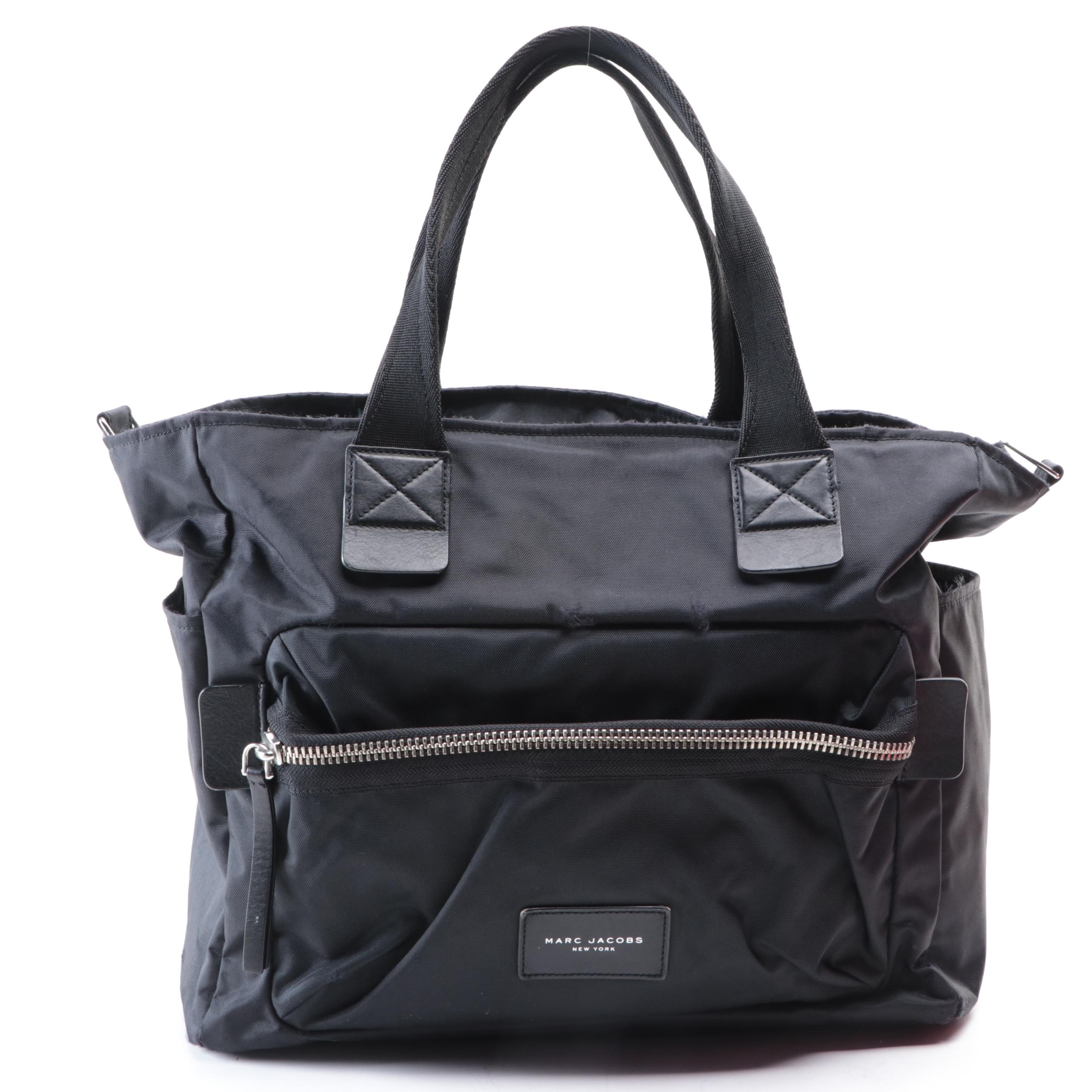 Marc Jacobs Tote in Black Nylon and Shoulder Bag in Leather