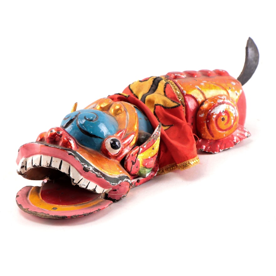 Vietnamese Polychrome Dragon Water Puppet, Late 20th Century