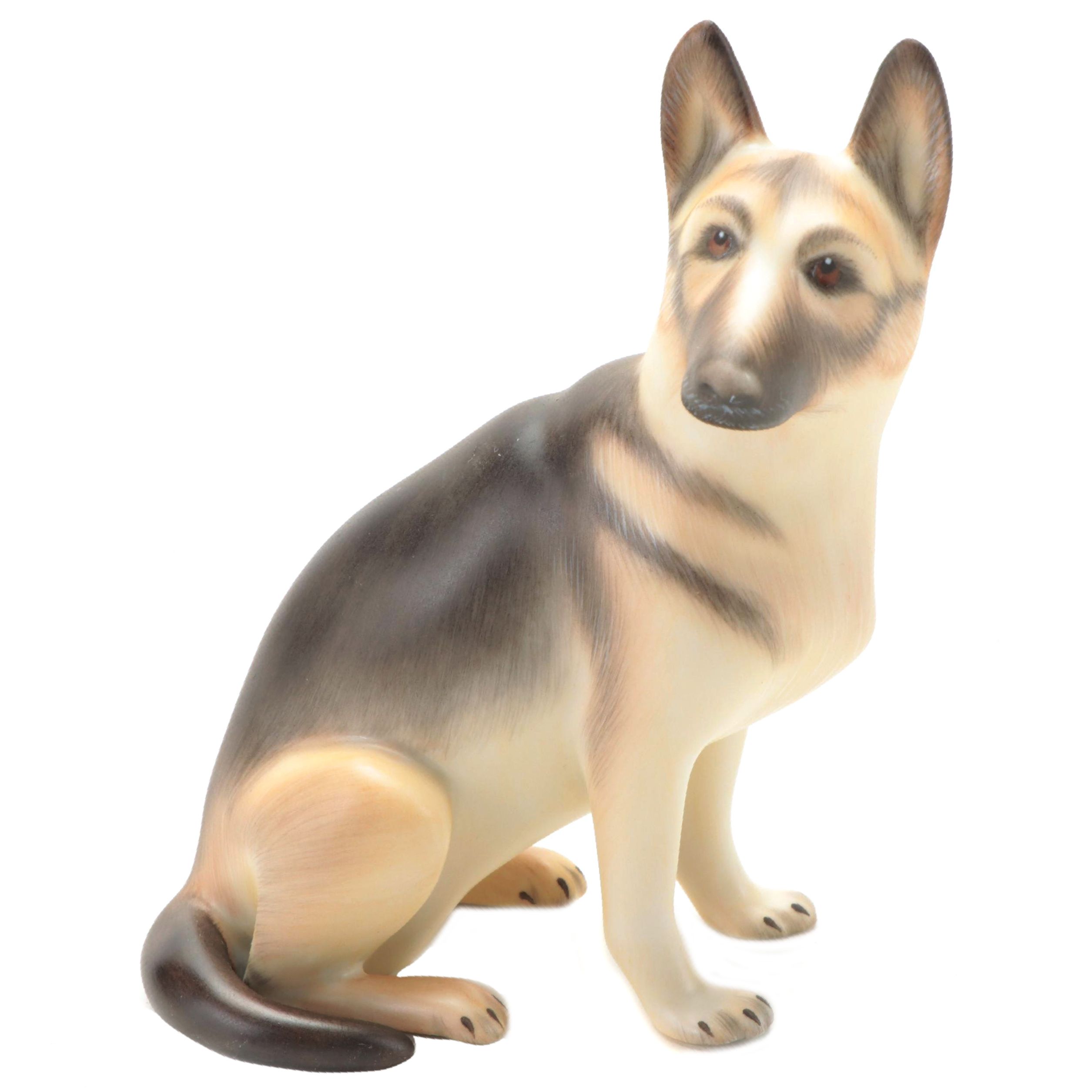 Herend Natural German Shepherd Porcelain Figurine