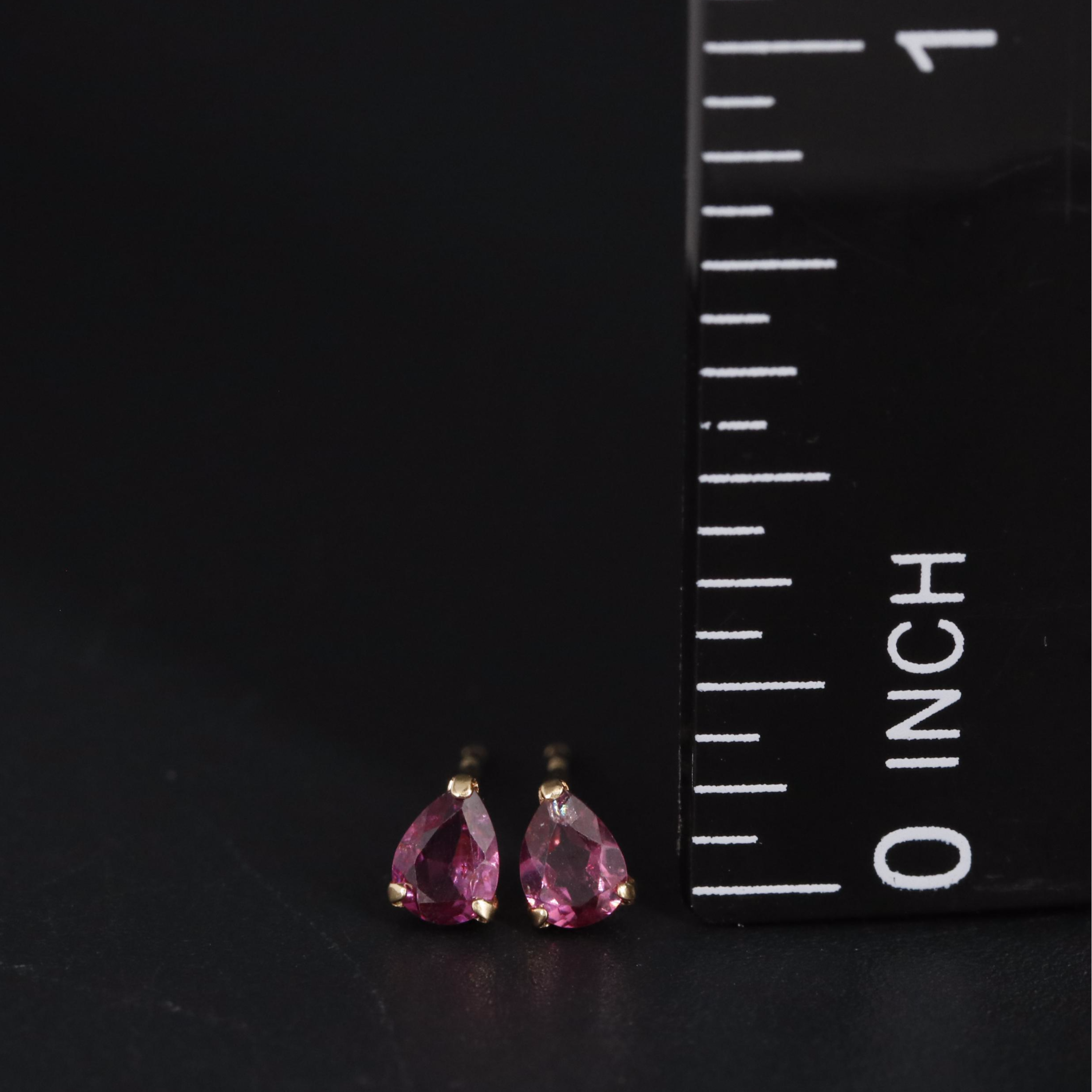 18K Purple Garnet Stud Earrings