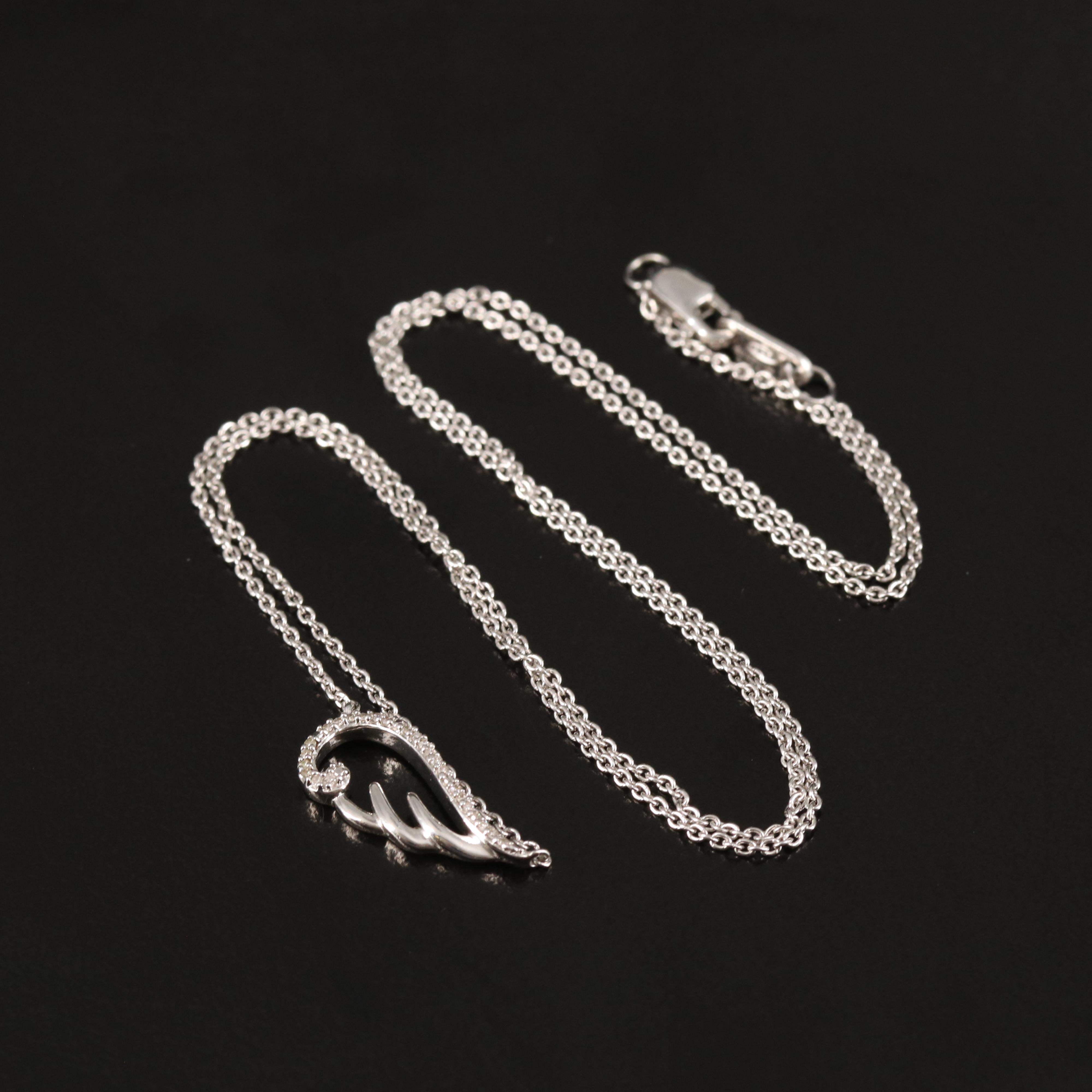 Sterling Diamond Wing Necklace