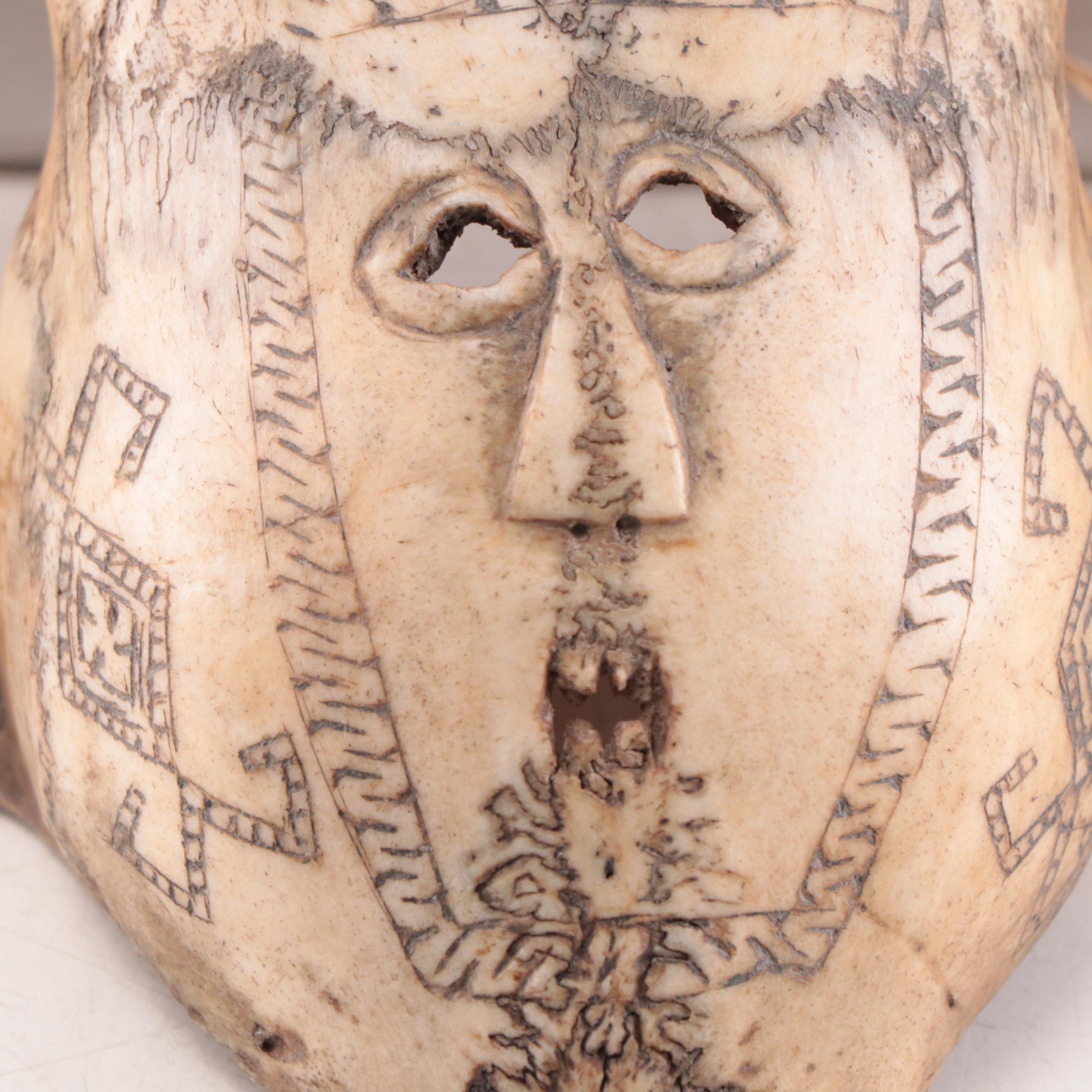 West Timor Incised Skull Mask, Mid-20th Century