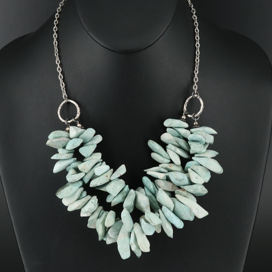 Turquoise Necklace with Sterling Clasp