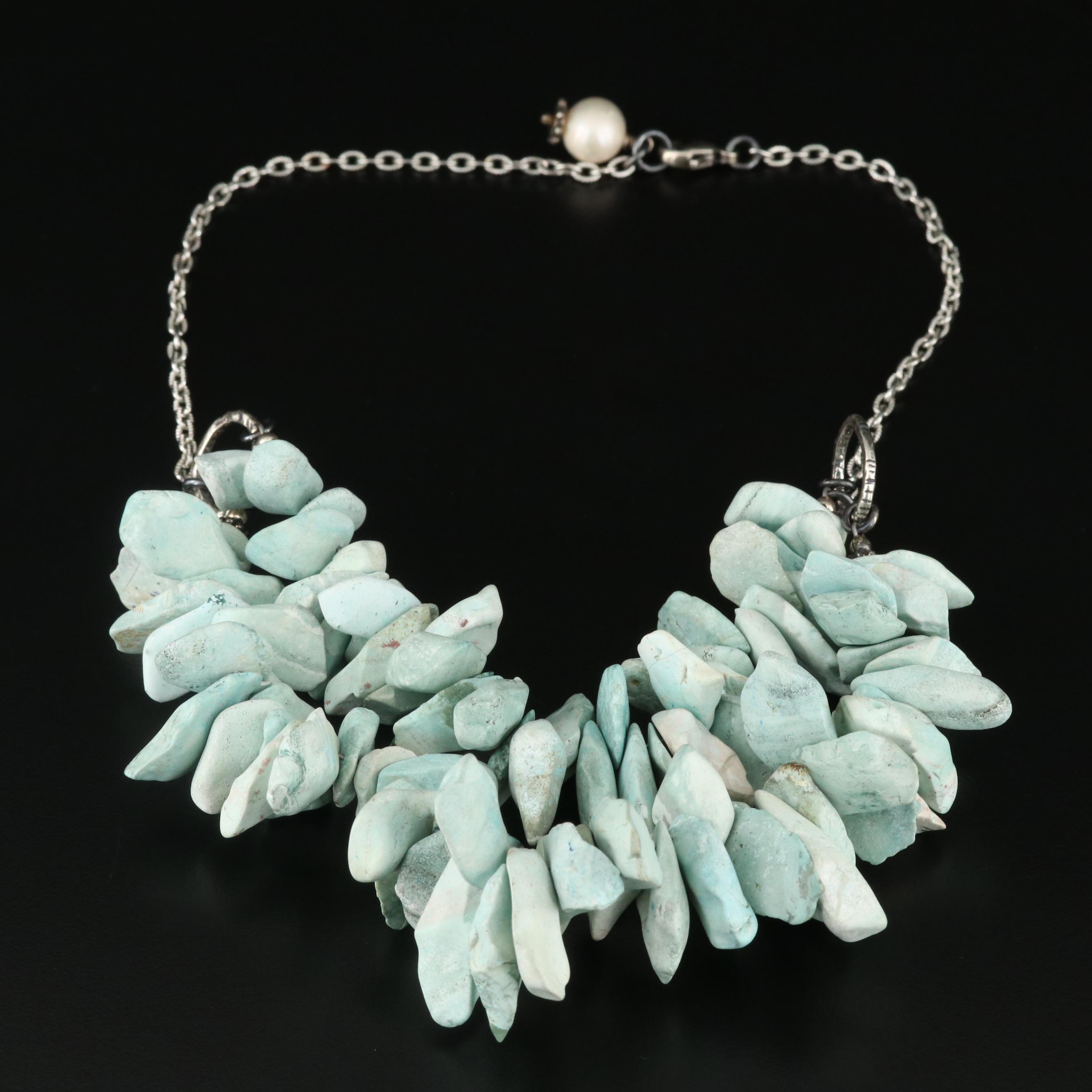 Turquoise Necklace with Sterling Clasp