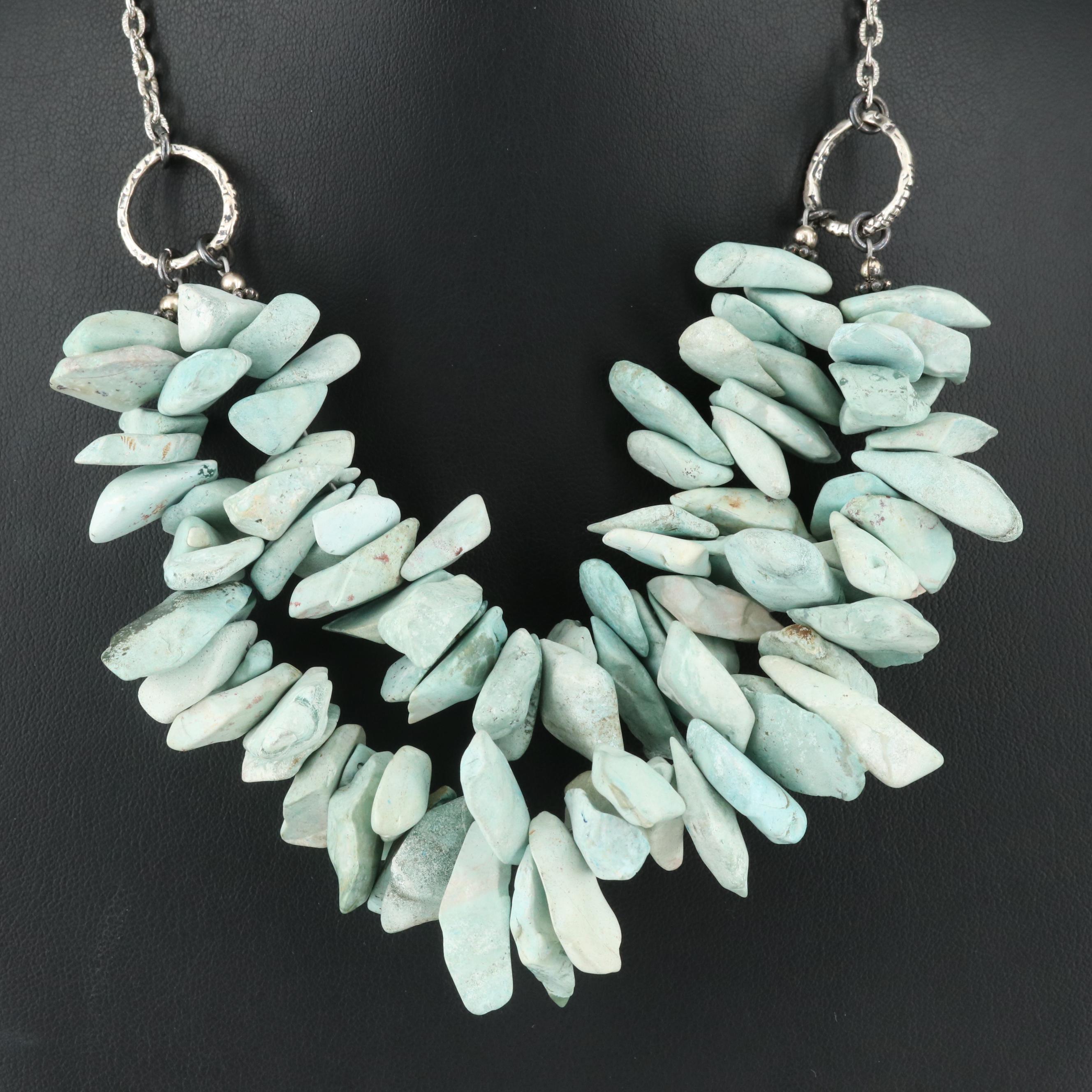 Turquoise Necklace with Sterling Clasp