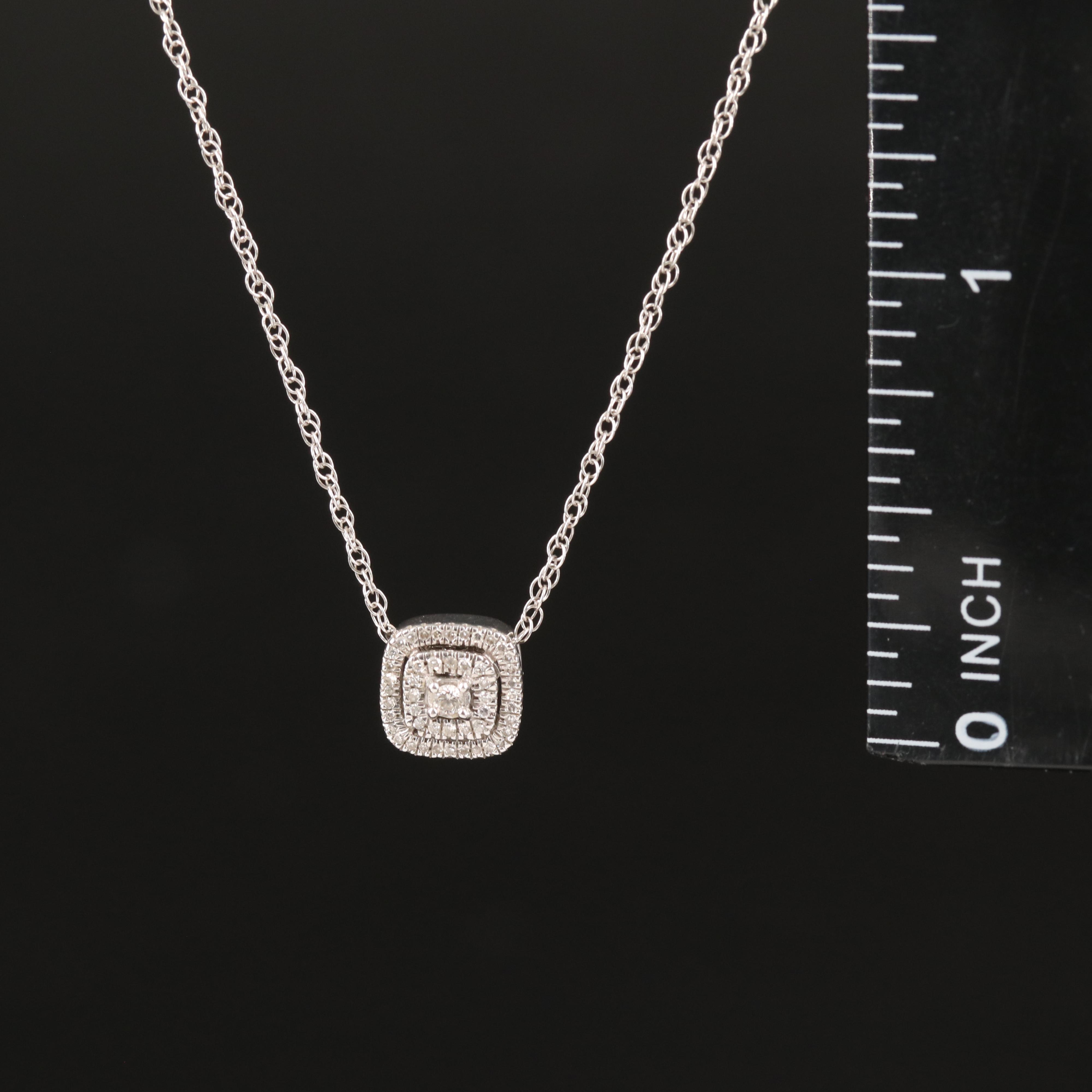 Sterling Diamond Pendant Necklace