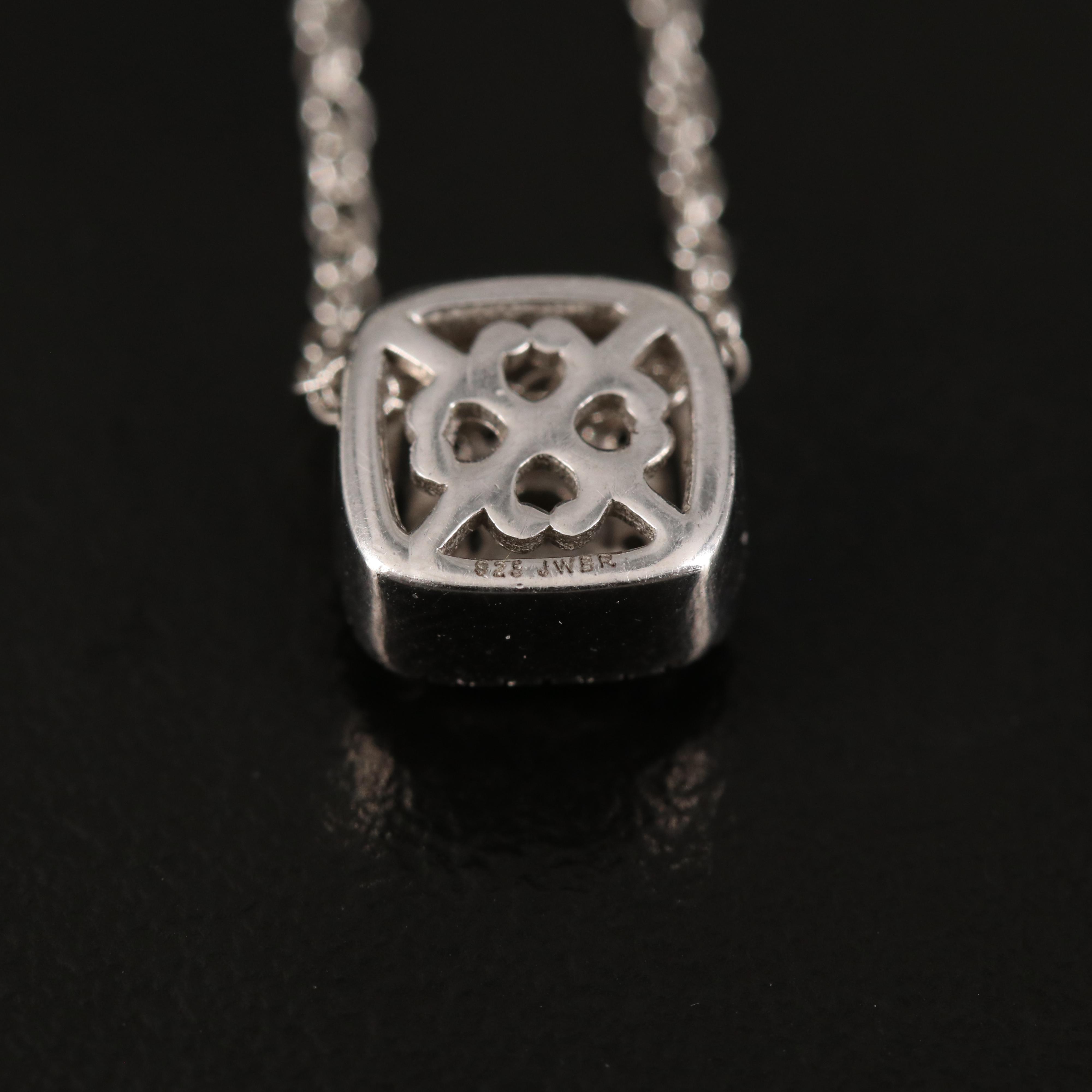 Sterling Diamond Pendant Necklace