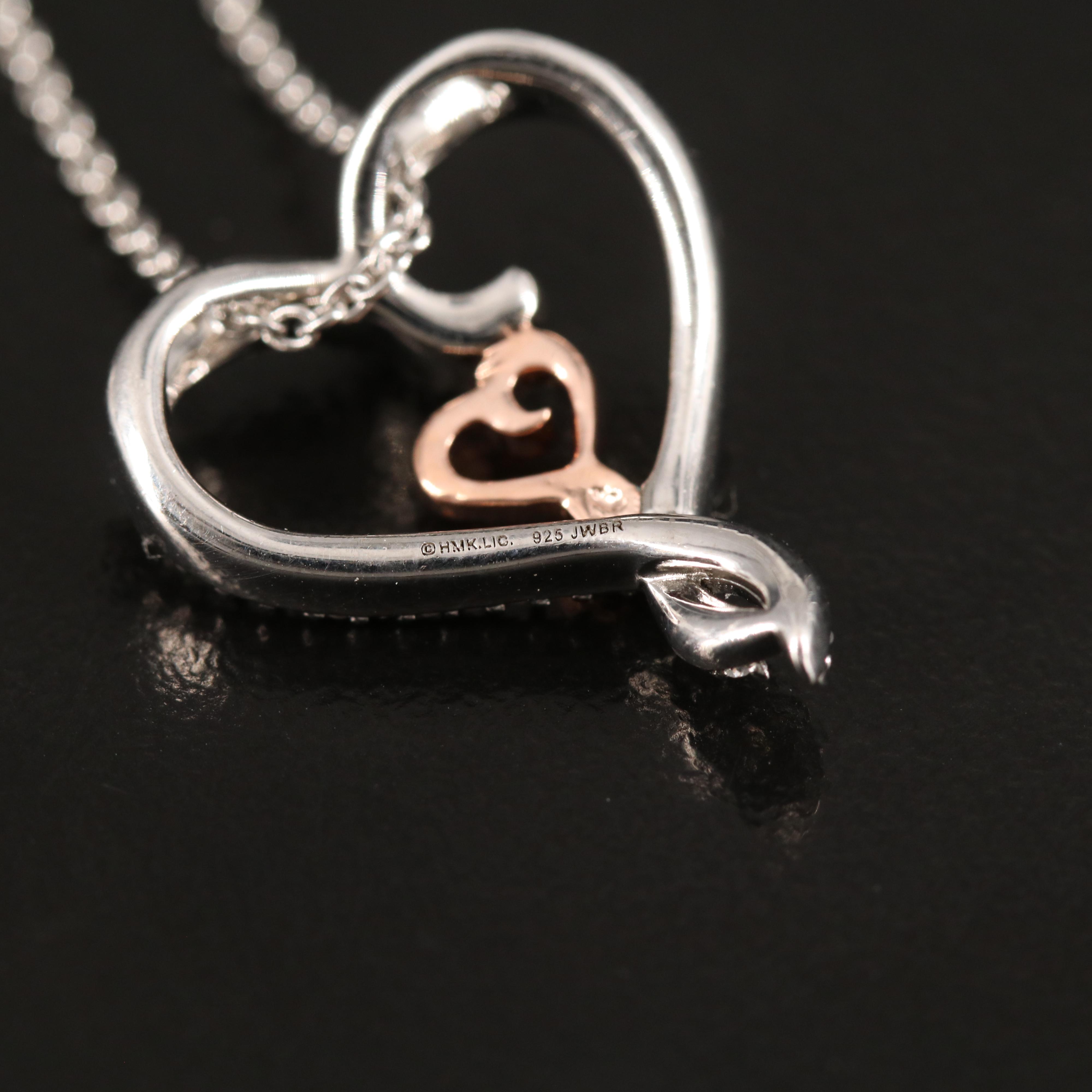Hallmark Sterling Diamond Double Heart Necklace