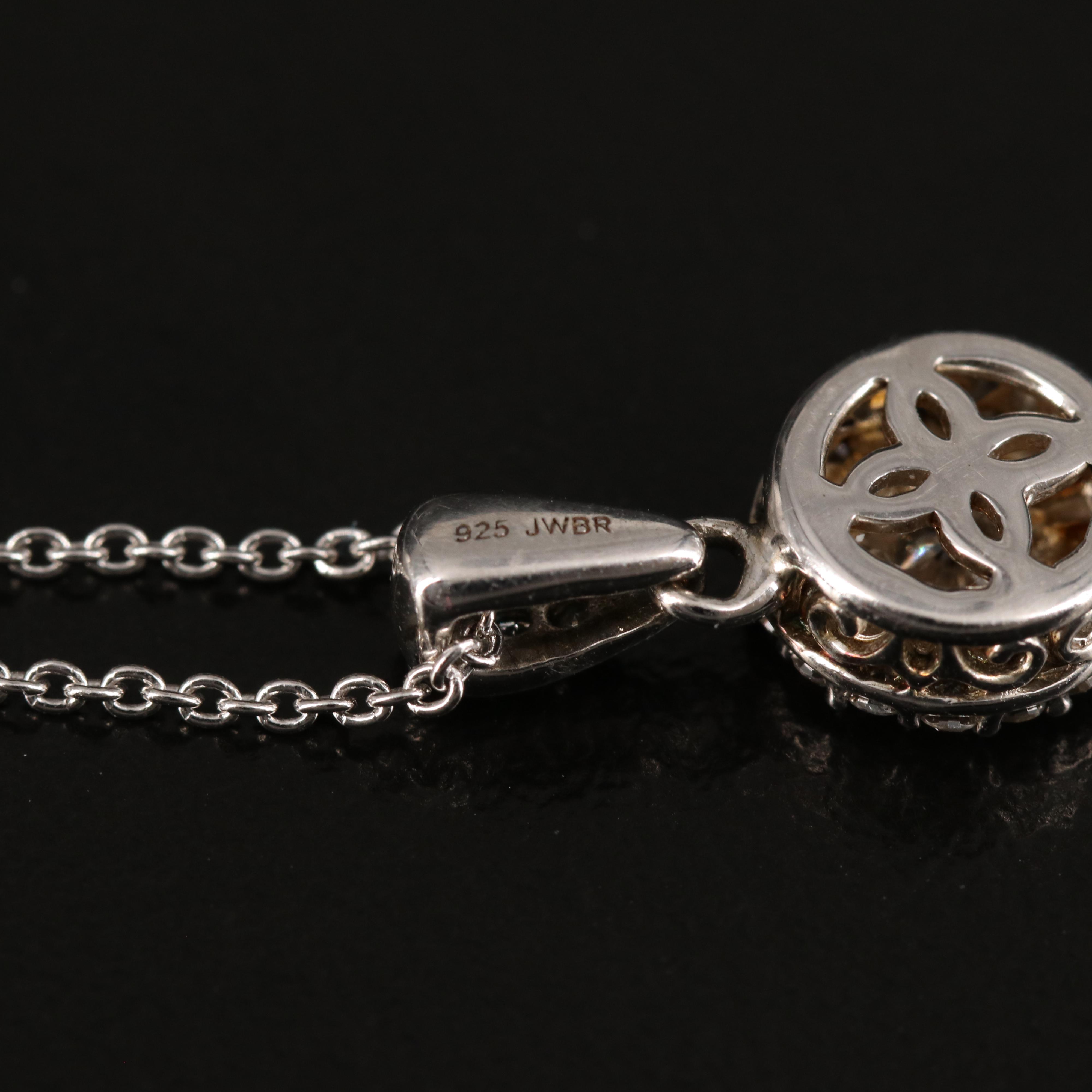 Sterling Diamond Pendant Necklace
