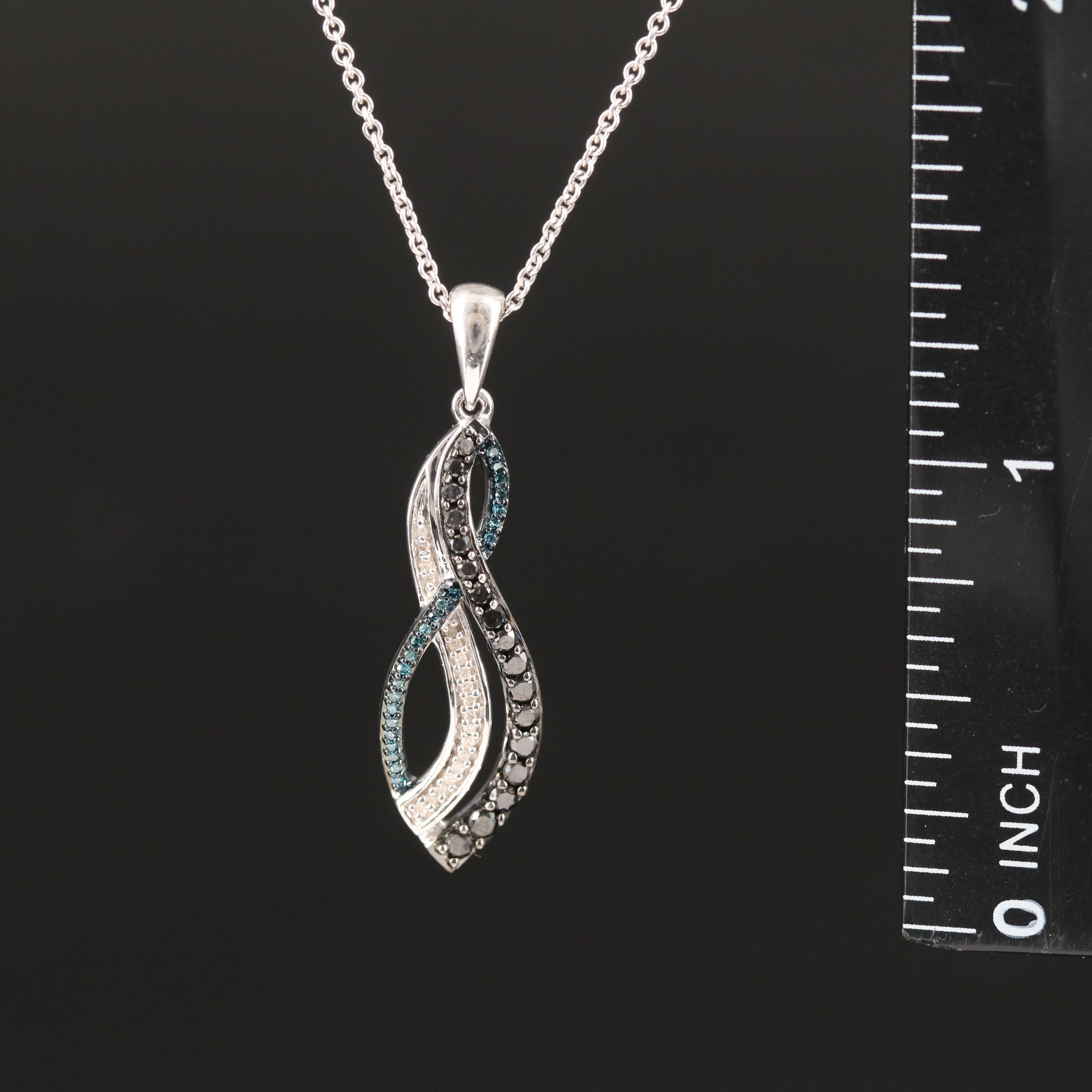 Sterling Diamond Pendant Necklace