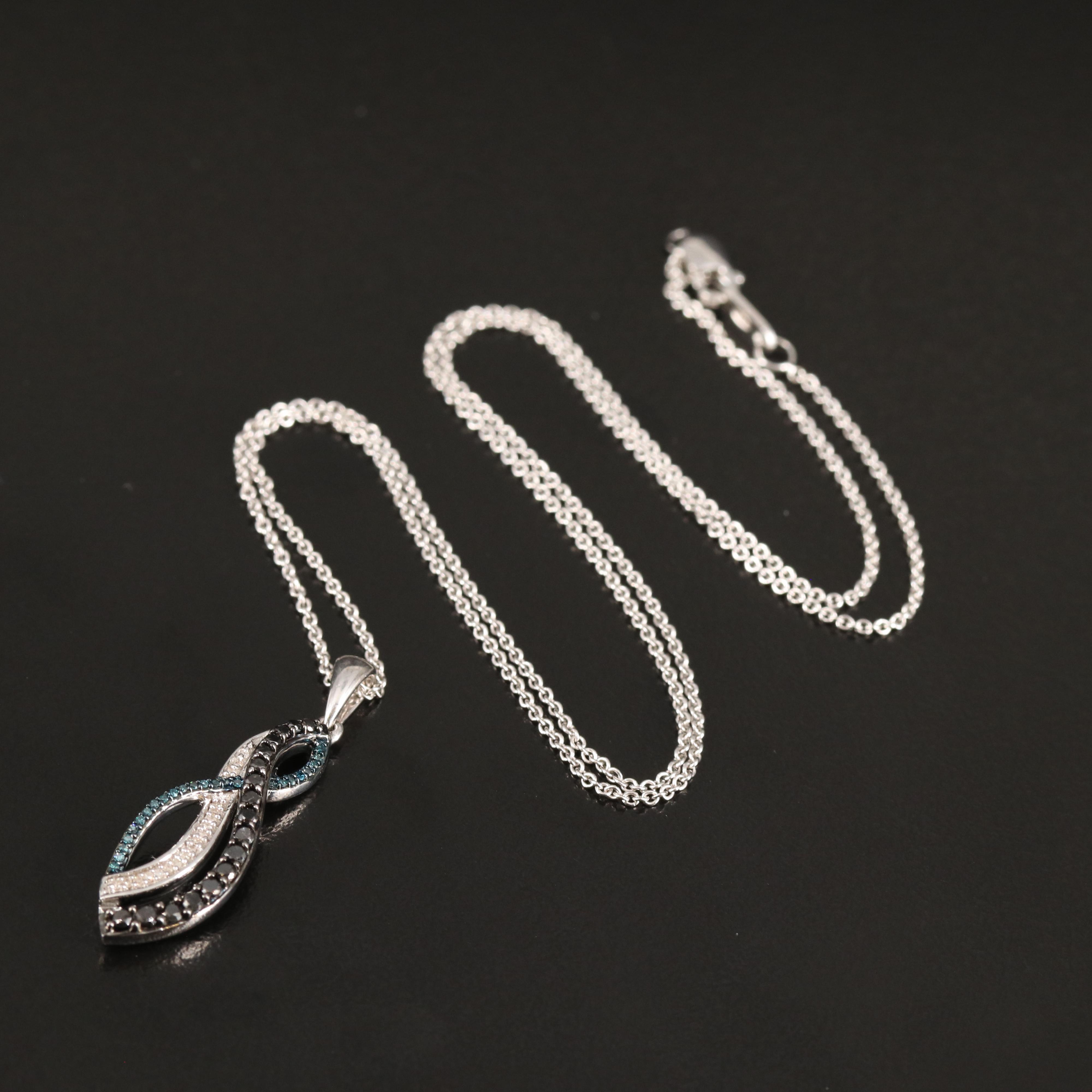 Sterling Diamond Pendant Necklace