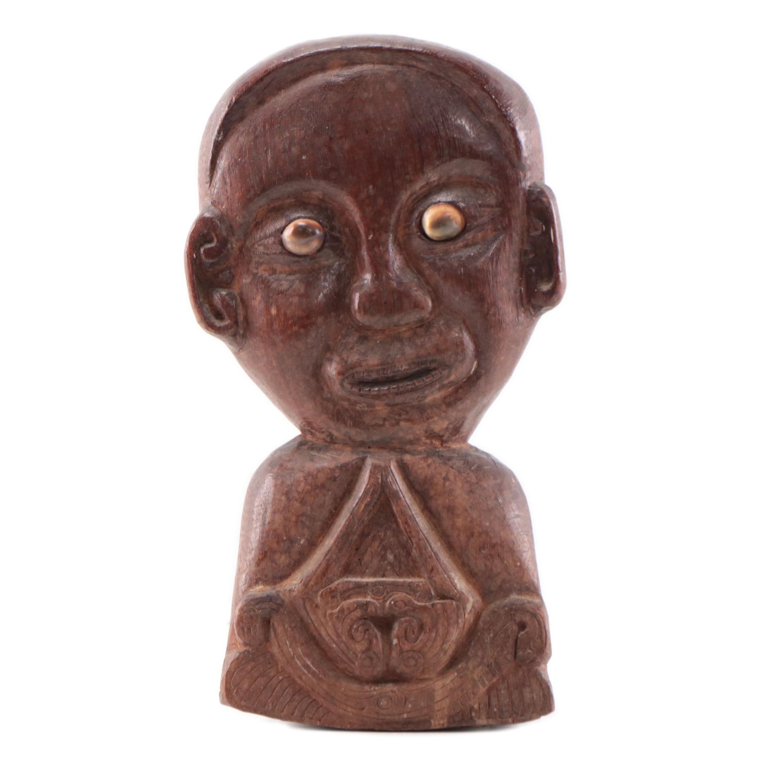 South Pacific Decorative Carved Wood Figure, Circa 1930
