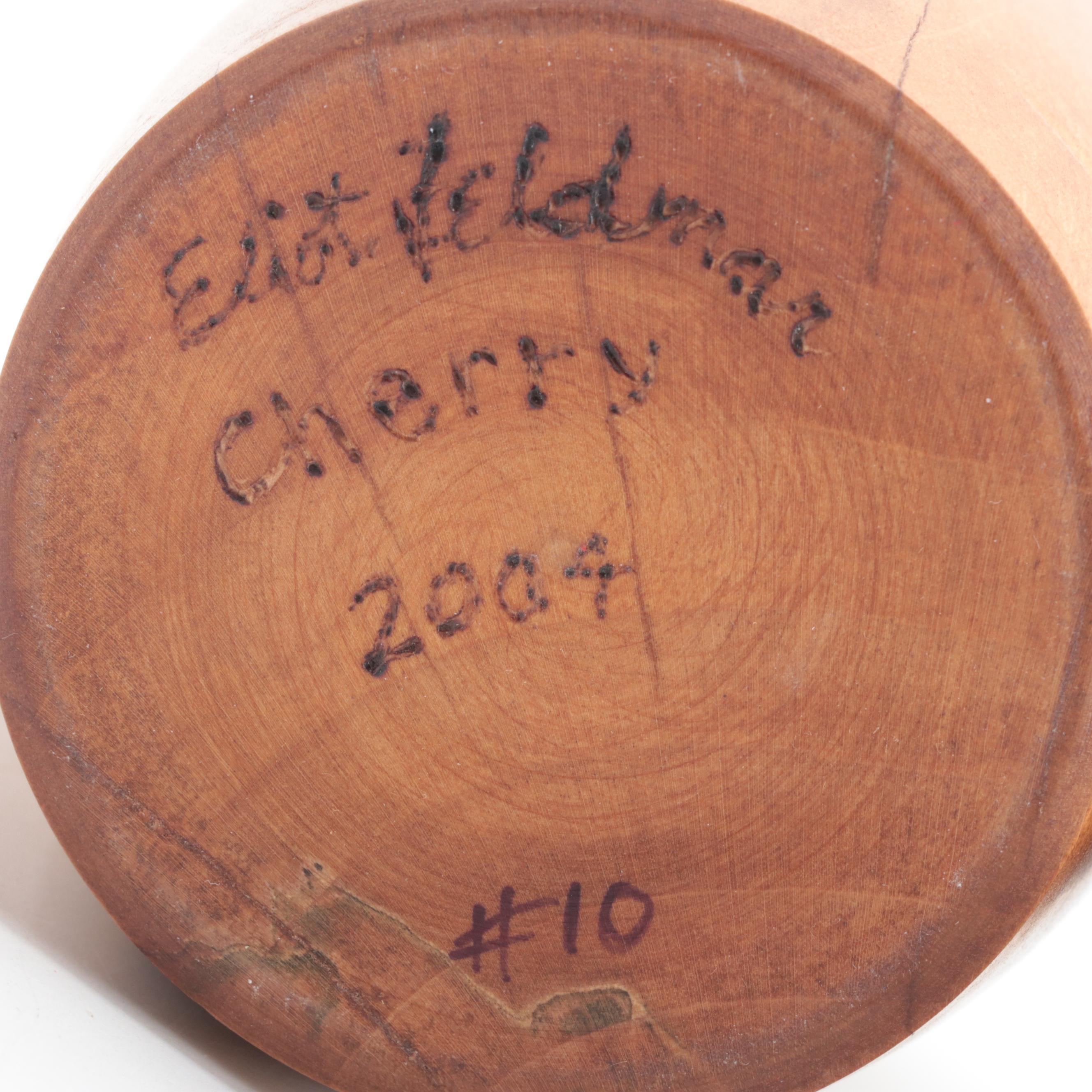 Tom Mumper Live Edge Turned Dogwood Bowl, Eliot Feldman Cherry Jar With Bust