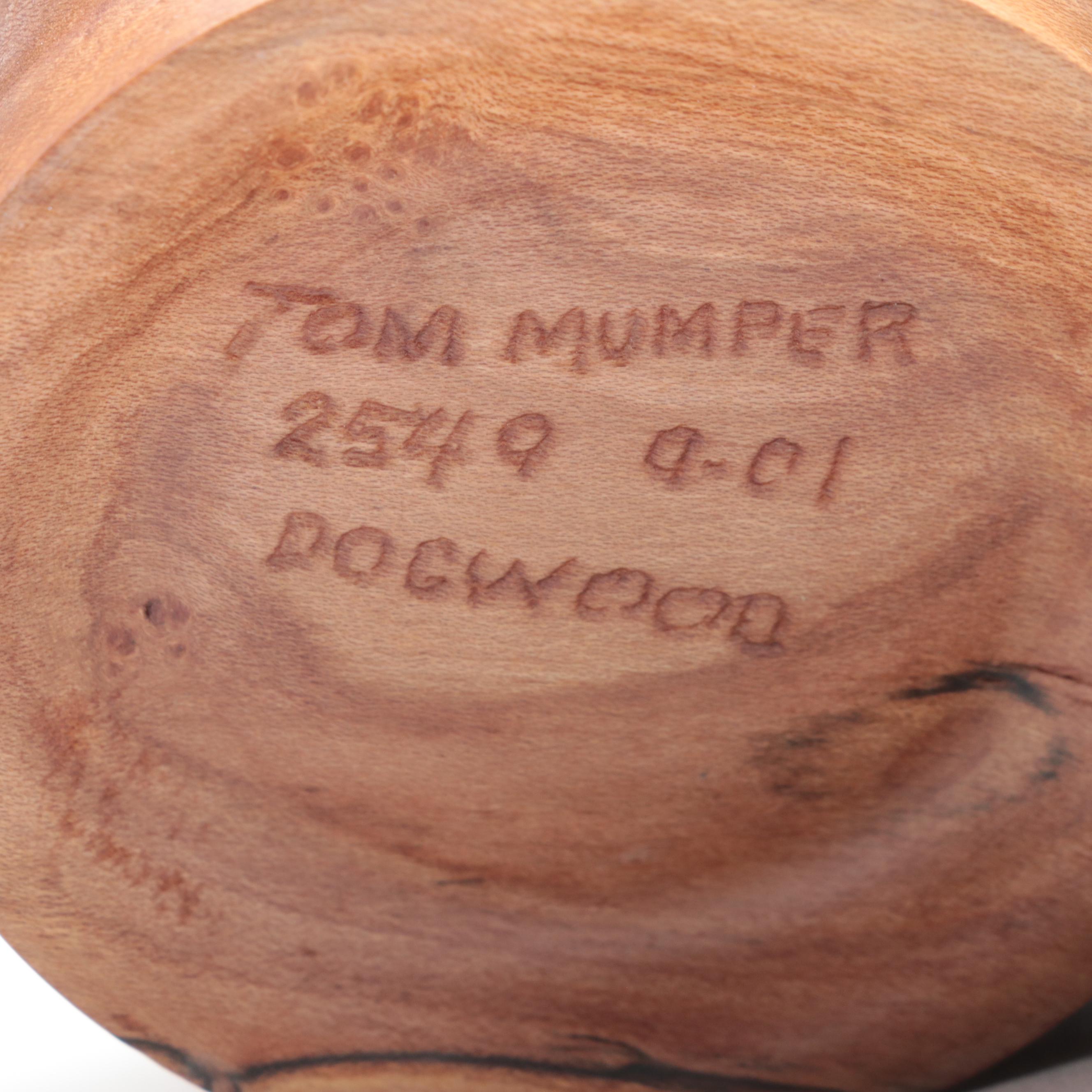 Tom Mumper Live Edge Turned Dogwood Bowl, Eliot Feldman Cherry Jar With Bust