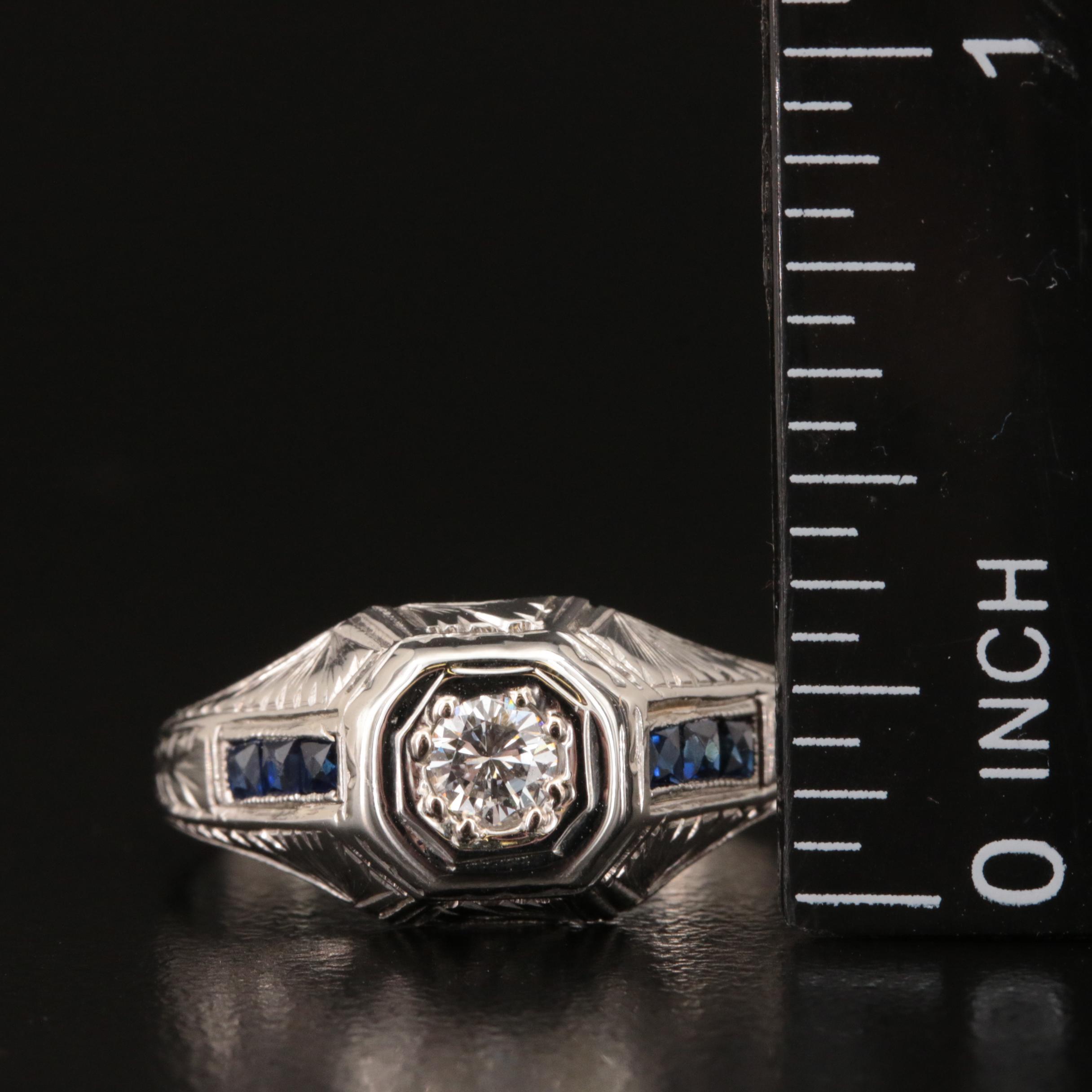 18K Diamond and Sapphire Ring