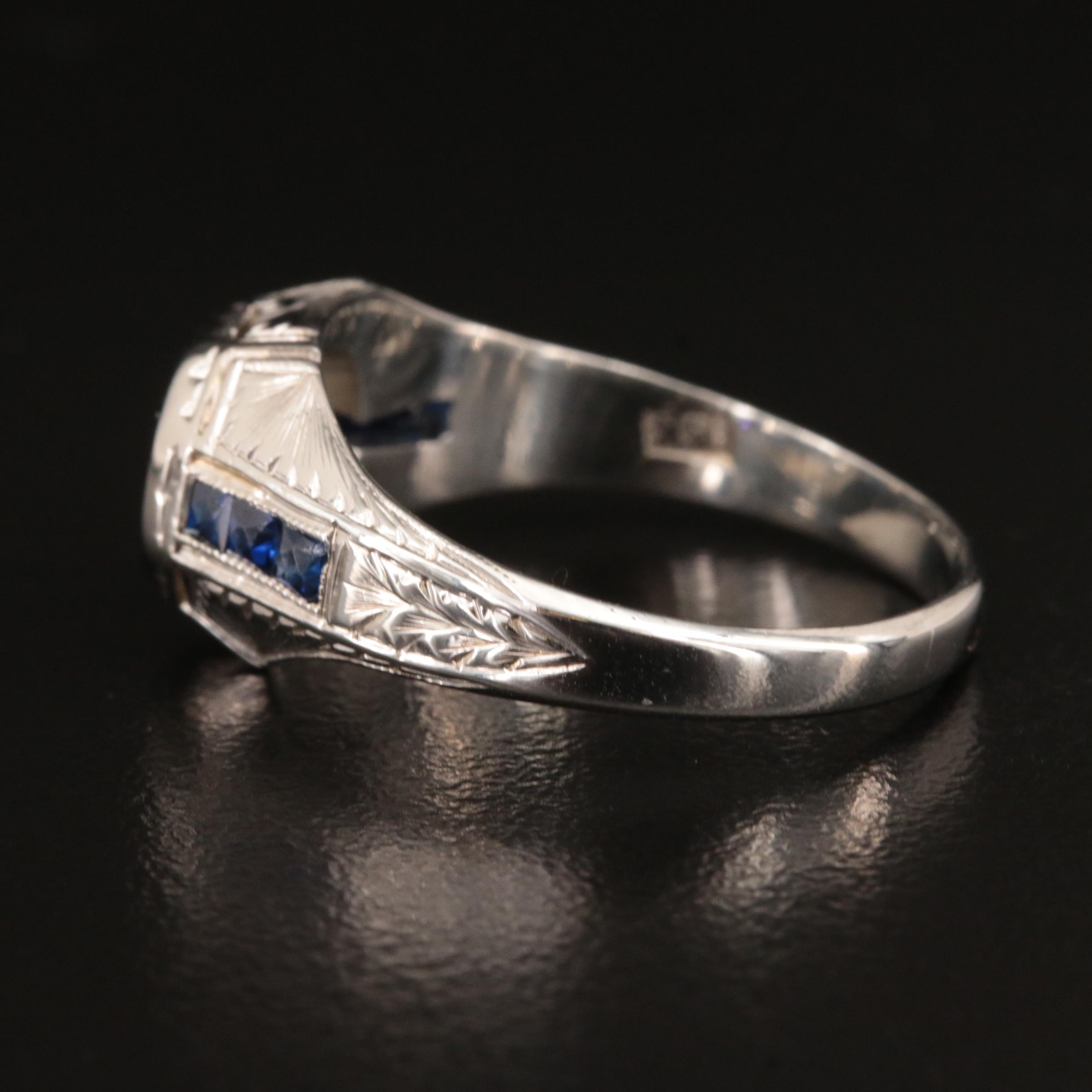 18K Diamond and Sapphire Ring