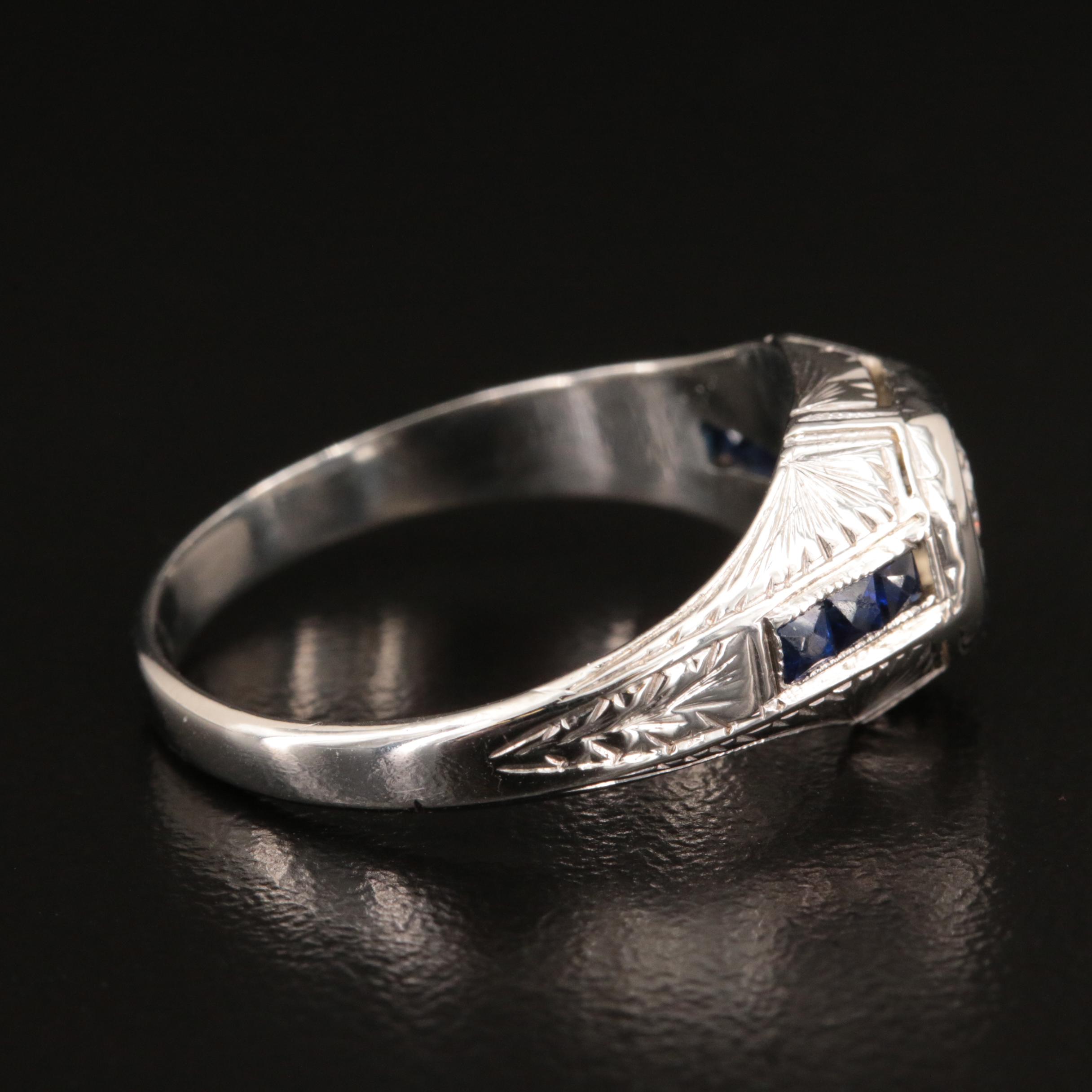 18K Diamond and Sapphire Ring