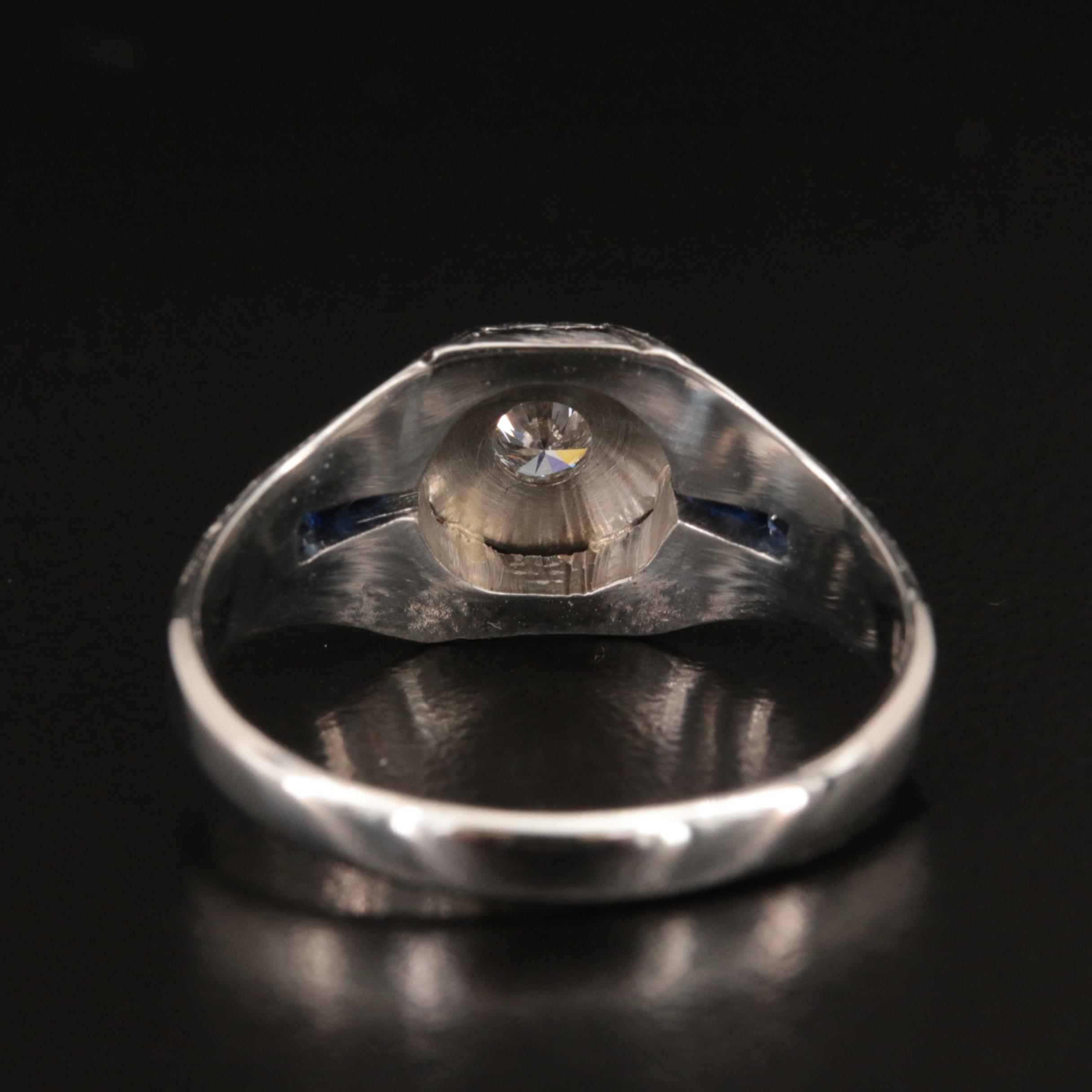 18K Diamond and Sapphire Ring