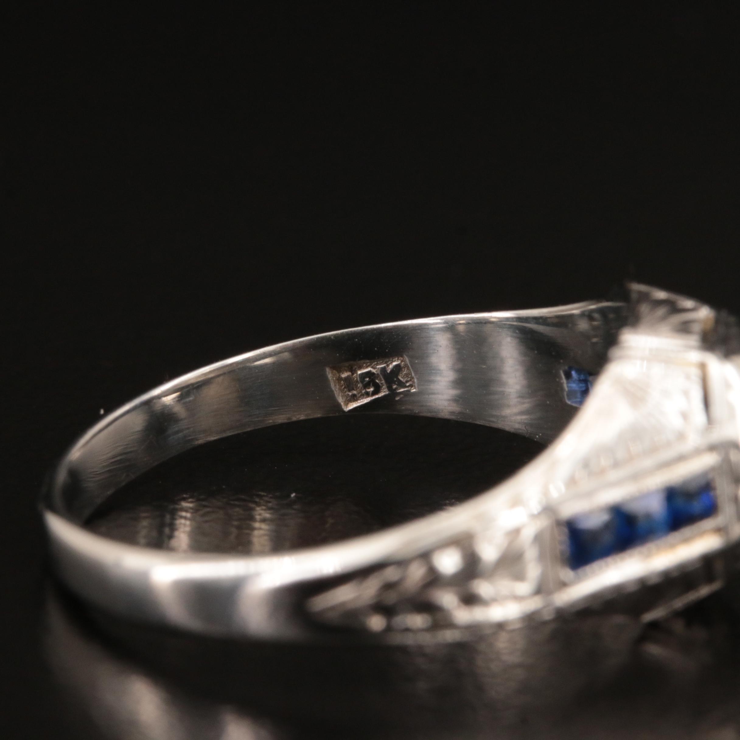 18K Diamond and Sapphire Ring