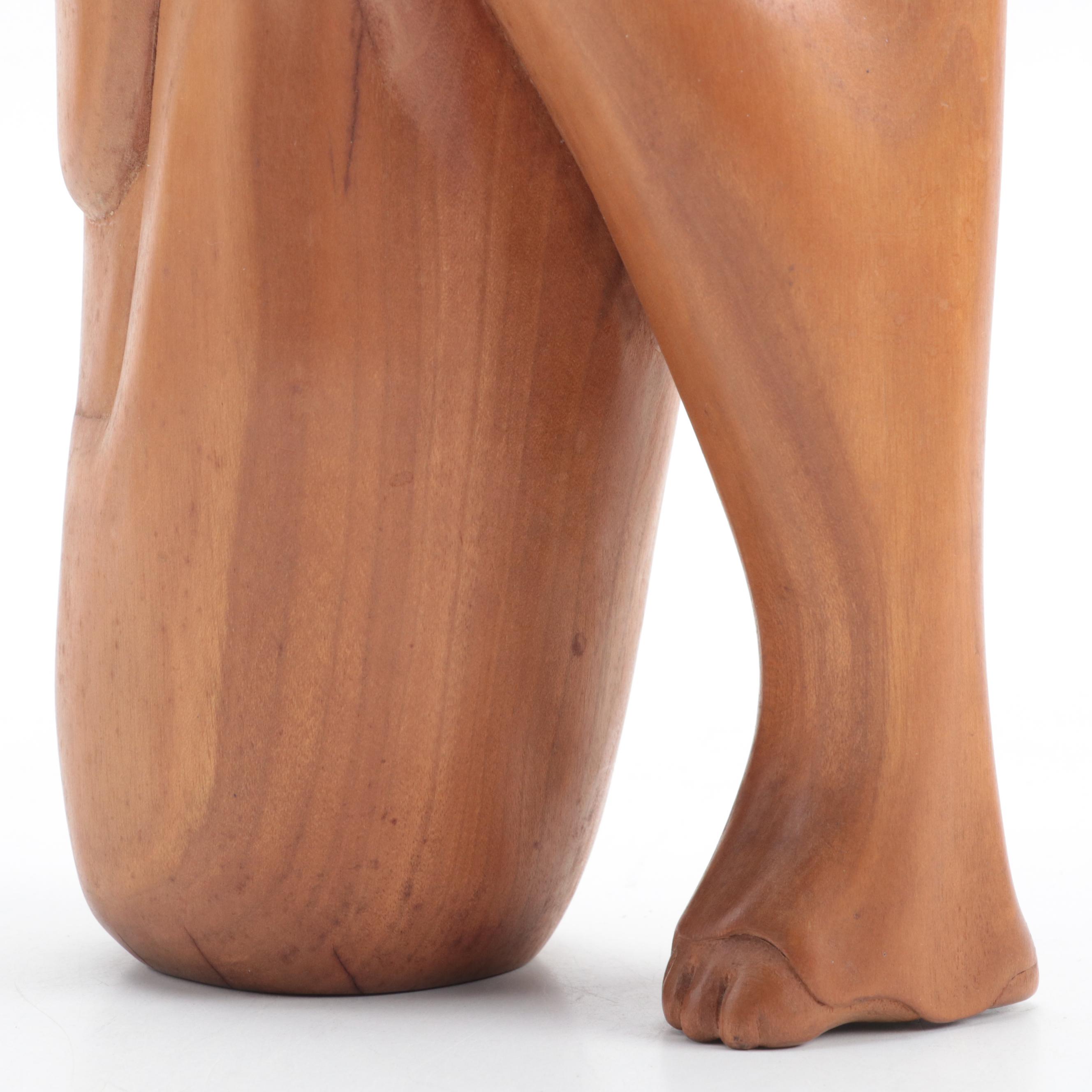 Abstract Wooden Sculpture of a Woman