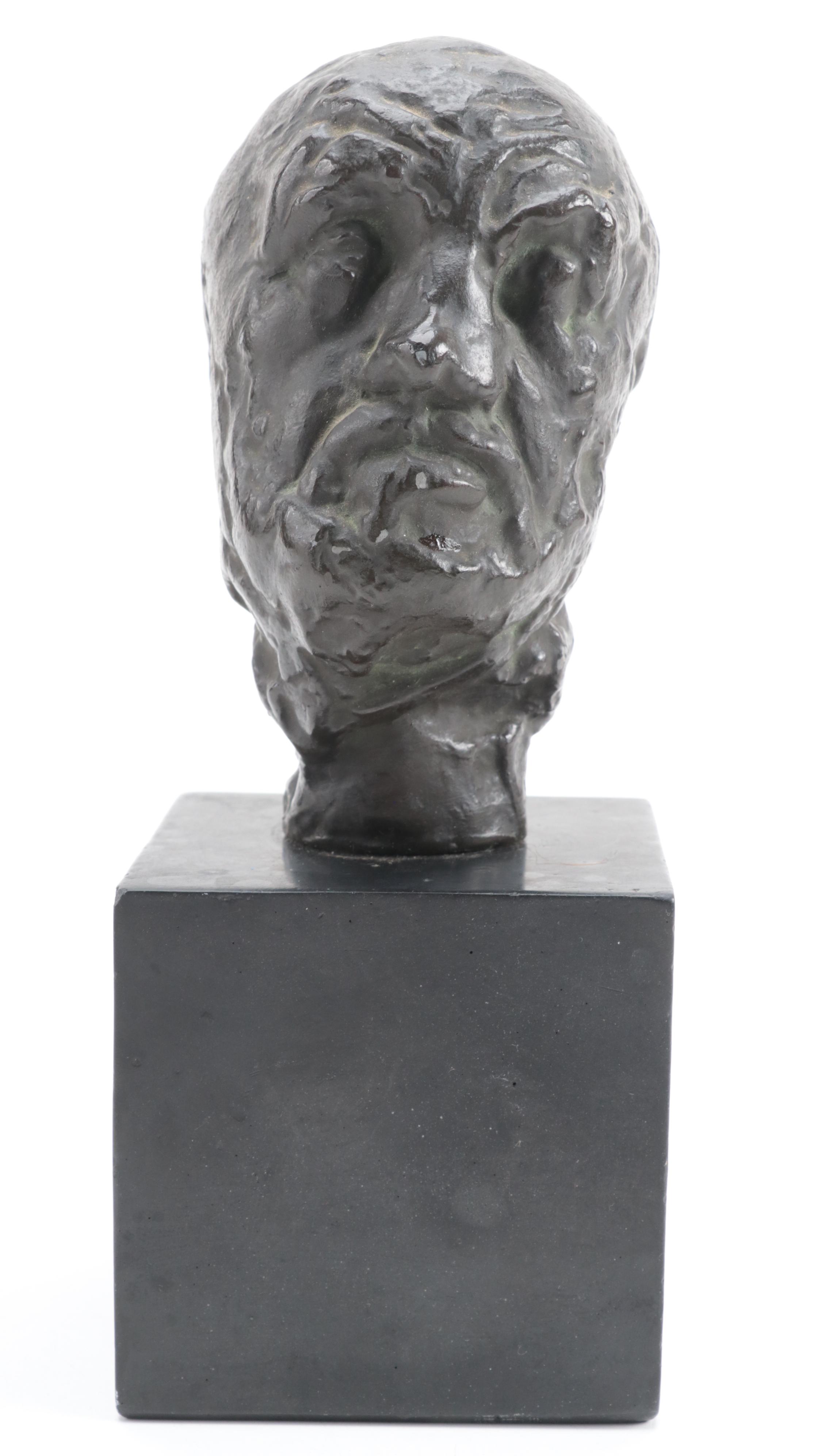 Alva Studios Plaster Sculptural Bust After Auguste Rodin "Head of Jean D’Aire"