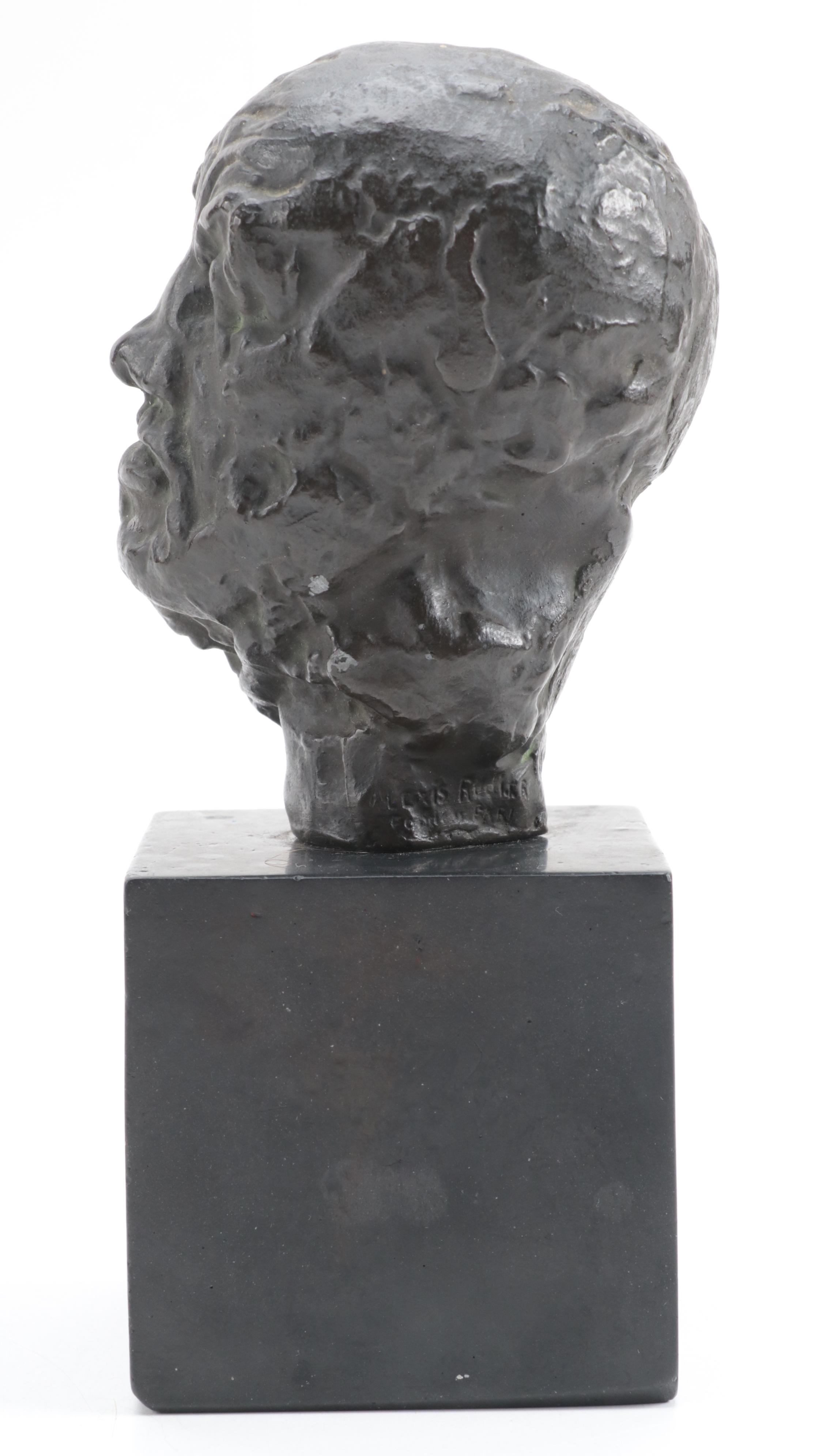 Alva Studios Plaster Sculptural Bust After Auguste Rodin "Head of Jean D’Aire"