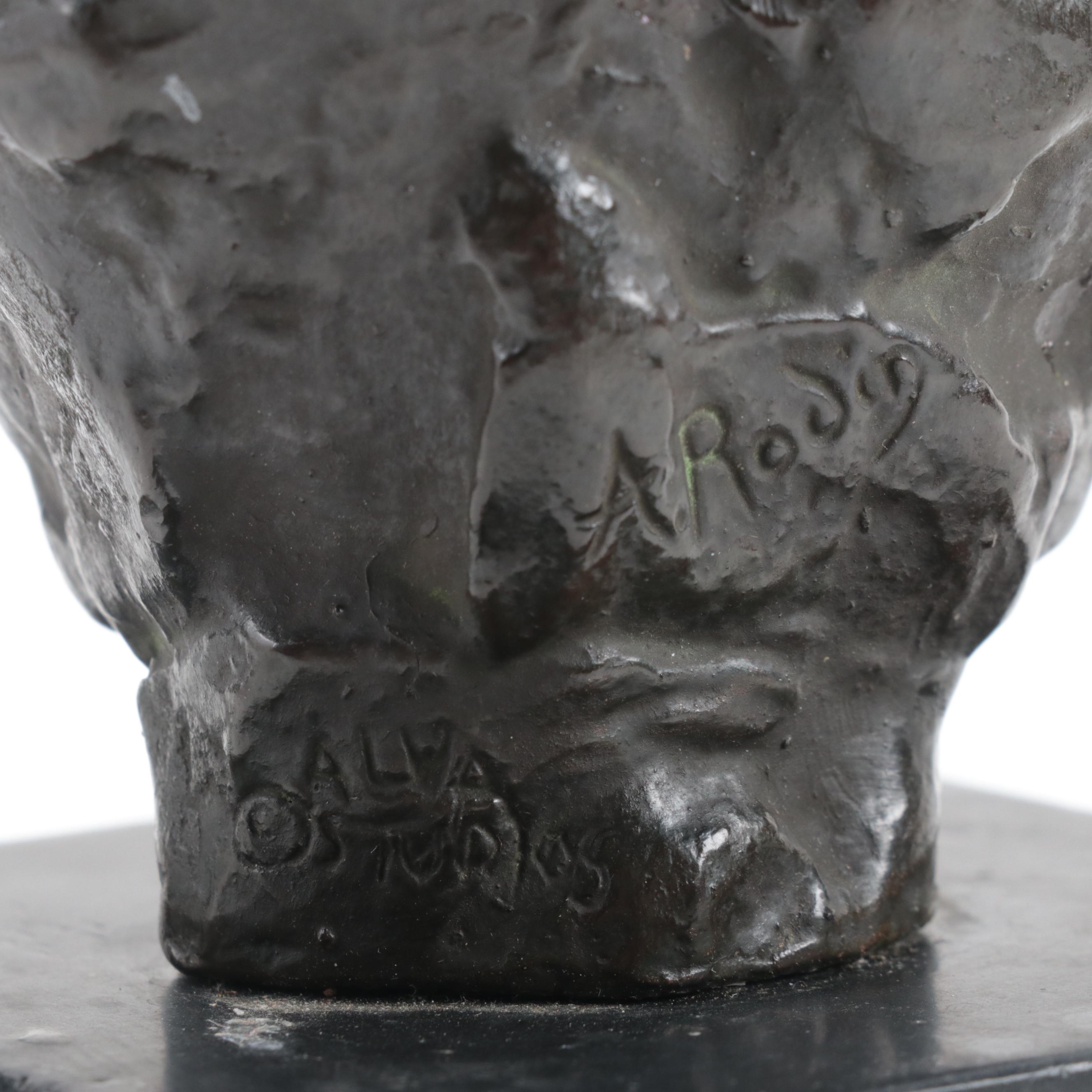 Alva Studios Plaster Sculptural Bust After Auguste Rodin "Head of Jean D’Aire"