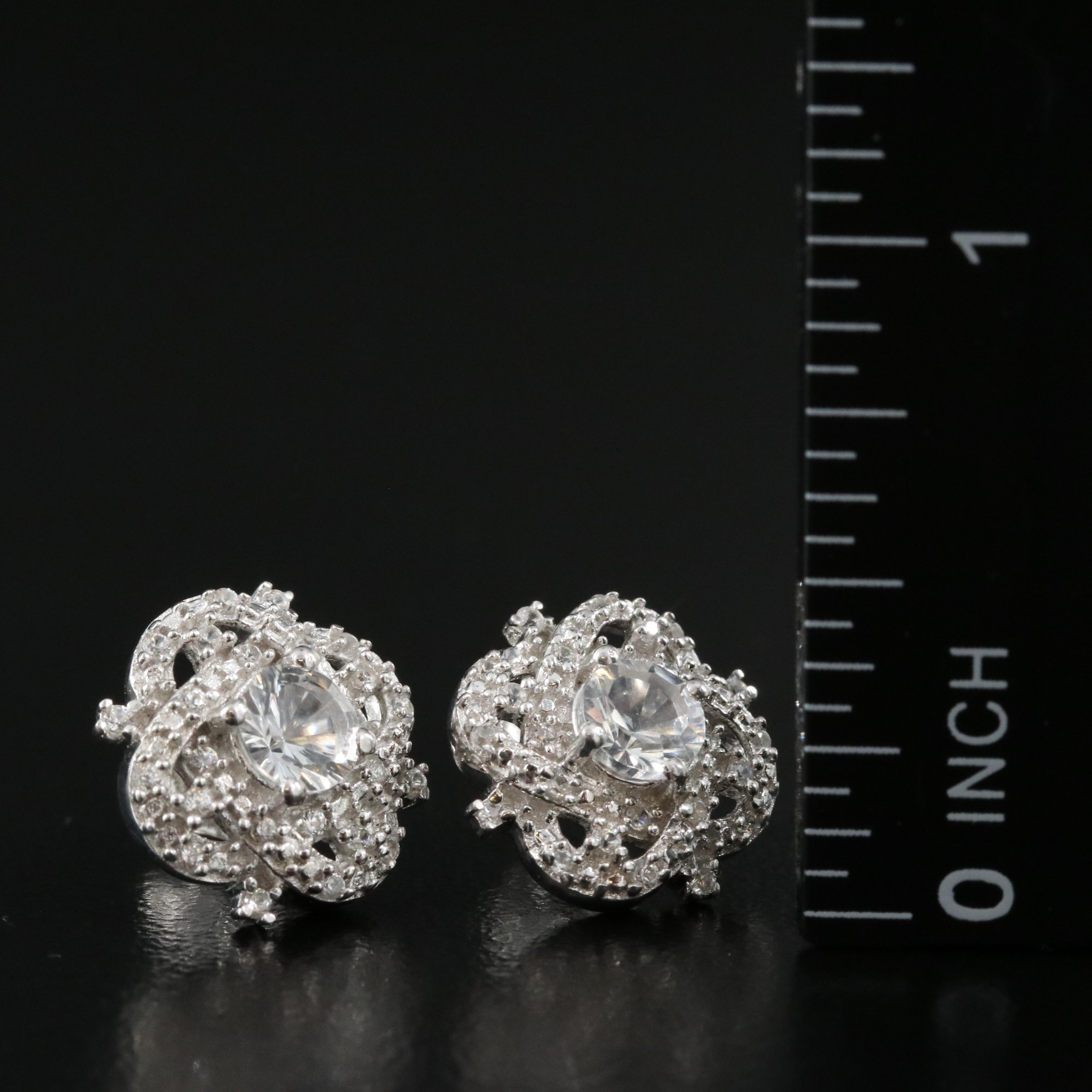 Sterling Petalite and Zircon Earrings