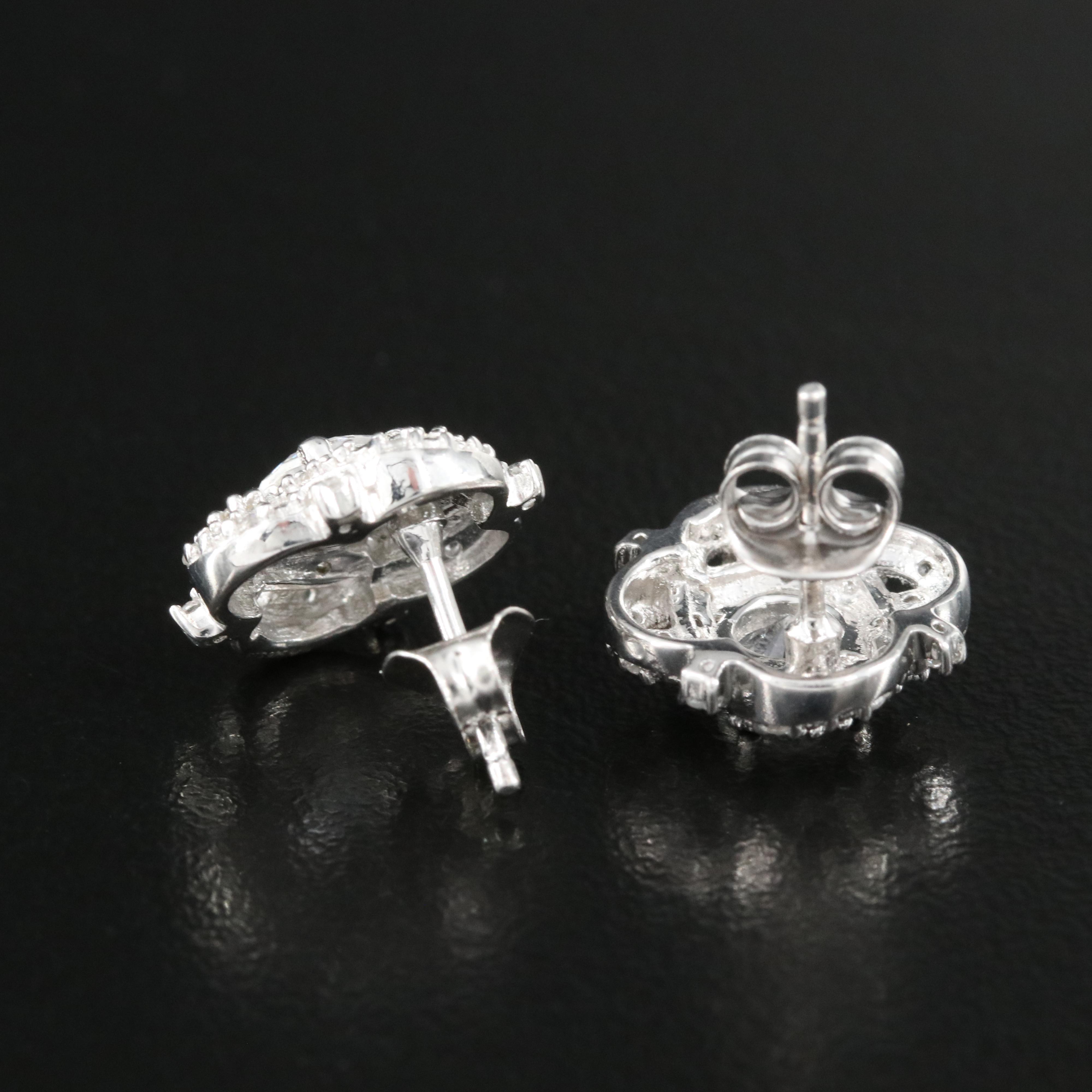 Sterling Petalite and Zircon Earrings