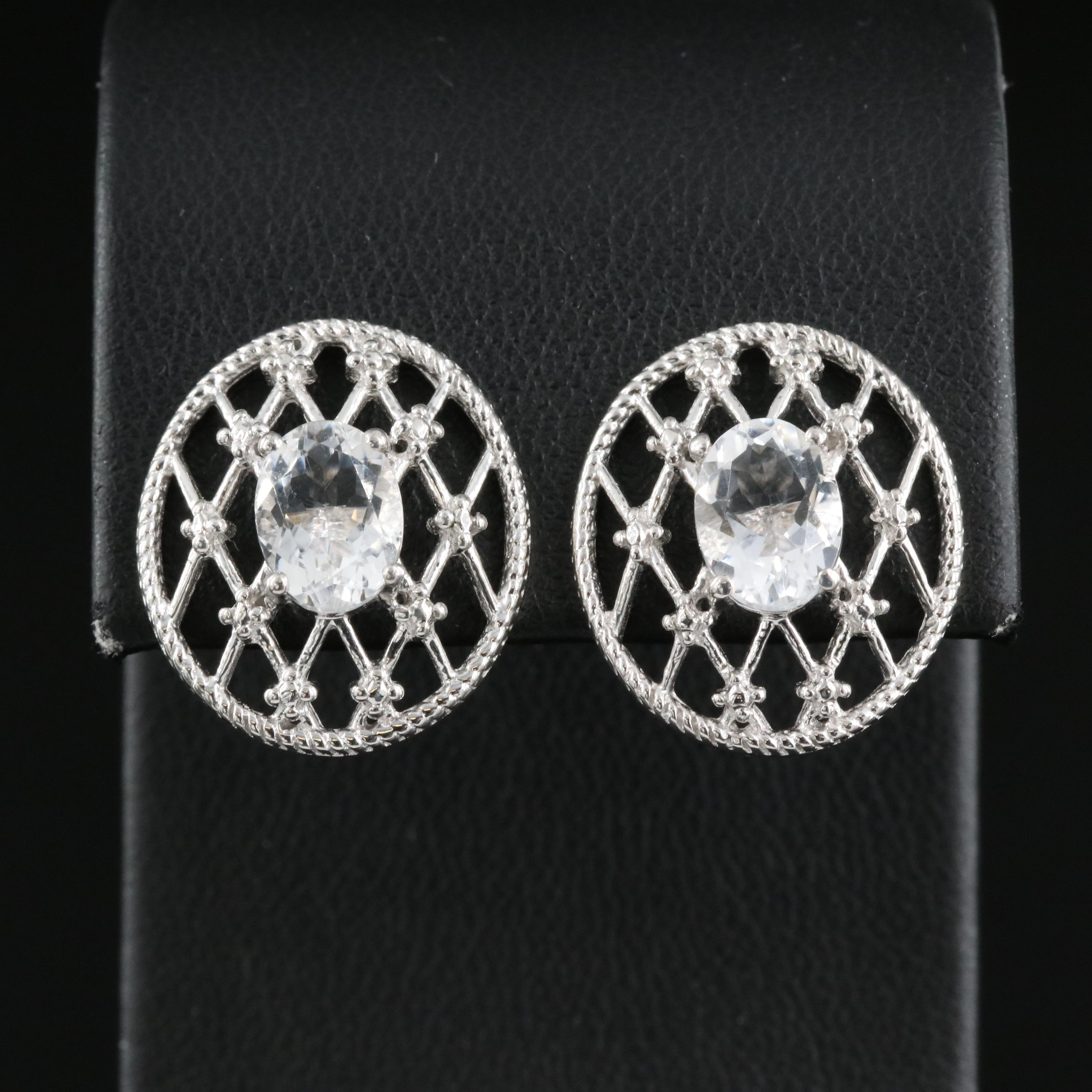 Sterling Petalite Latticework Earrings
