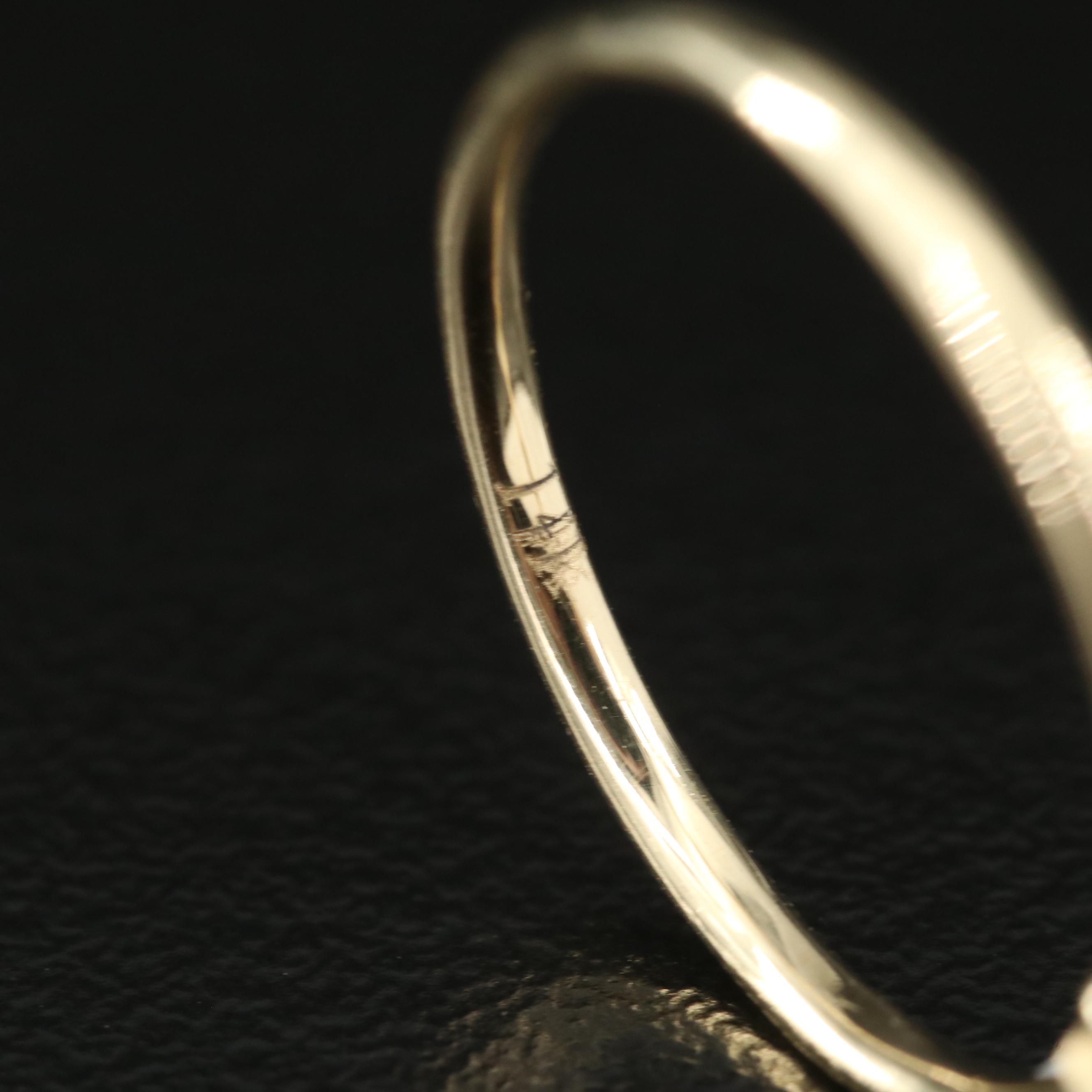 14K 0.04 CTW Diamond Solitaire Stacking Ring and Band