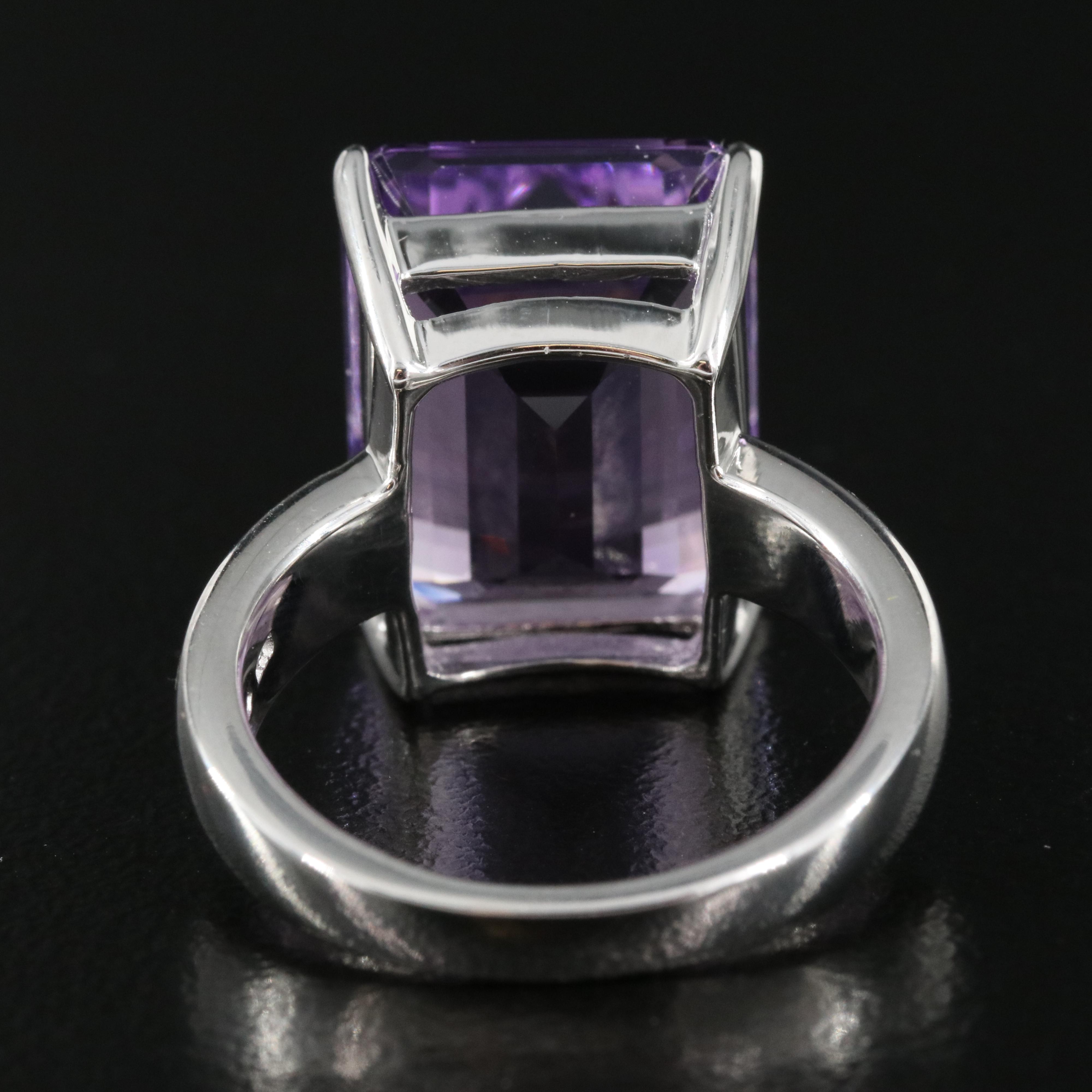 Sterling Amethyst Solitaire Ring