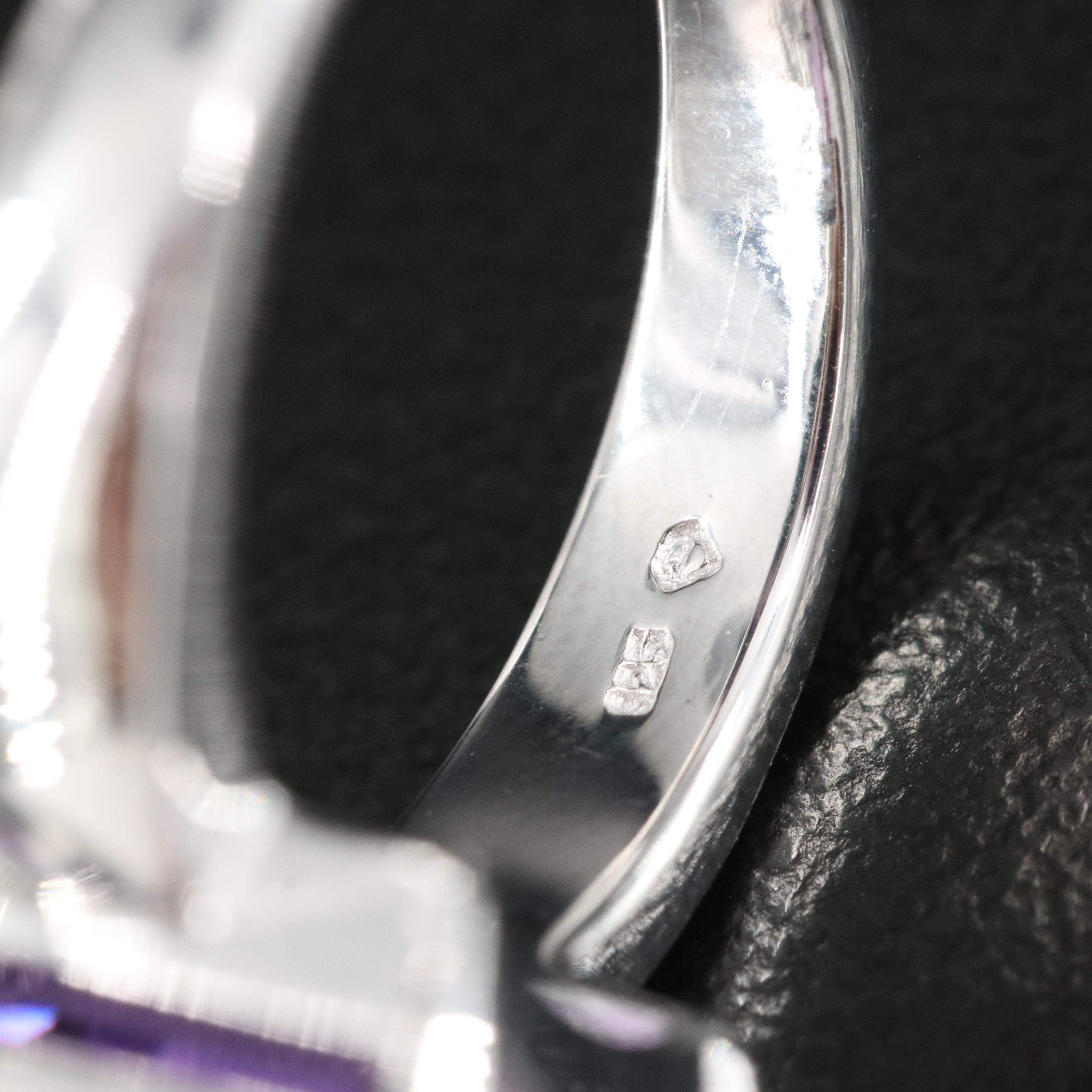 Sterling Amethyst Solitaire Ring