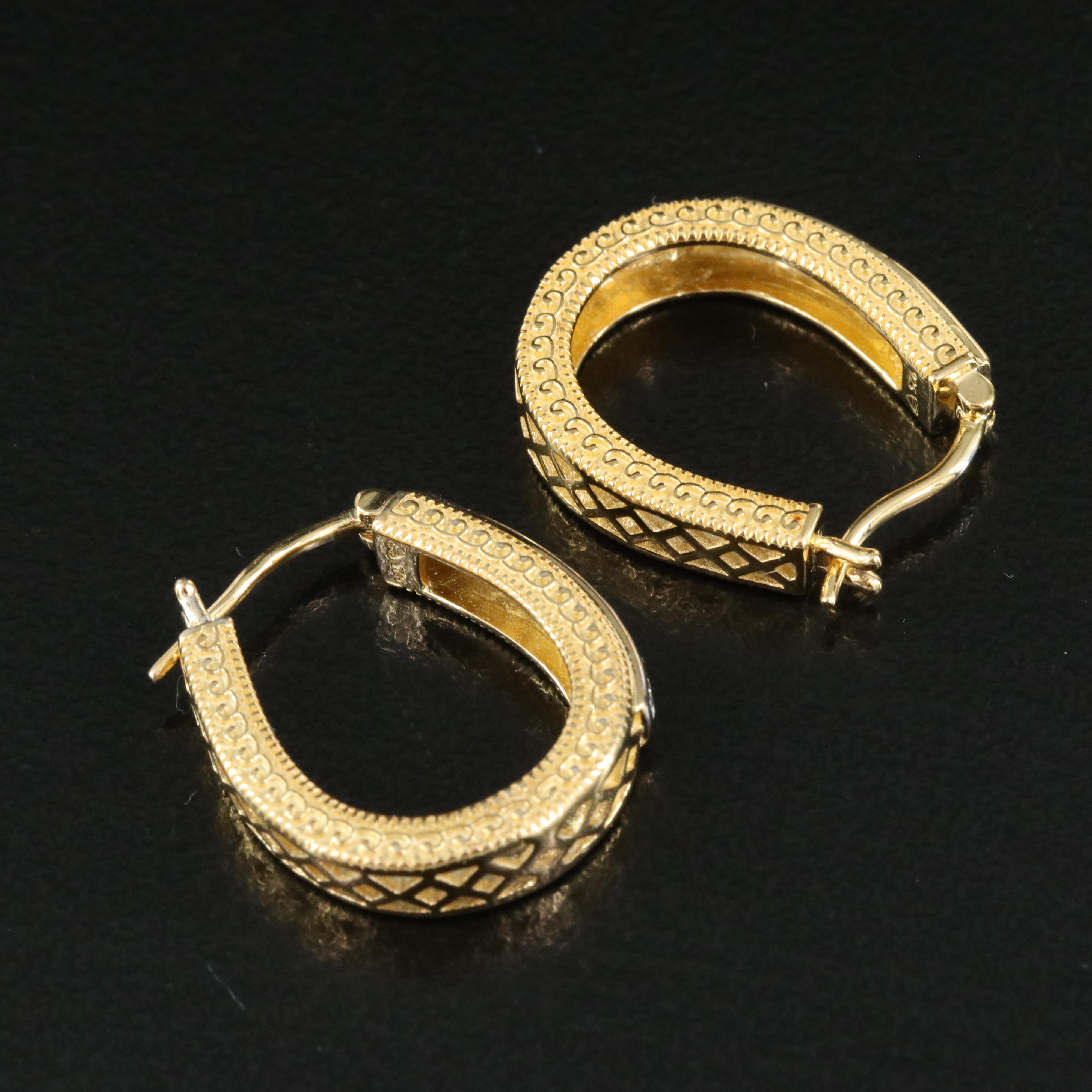 Sterling Diamond Hoop Earrings