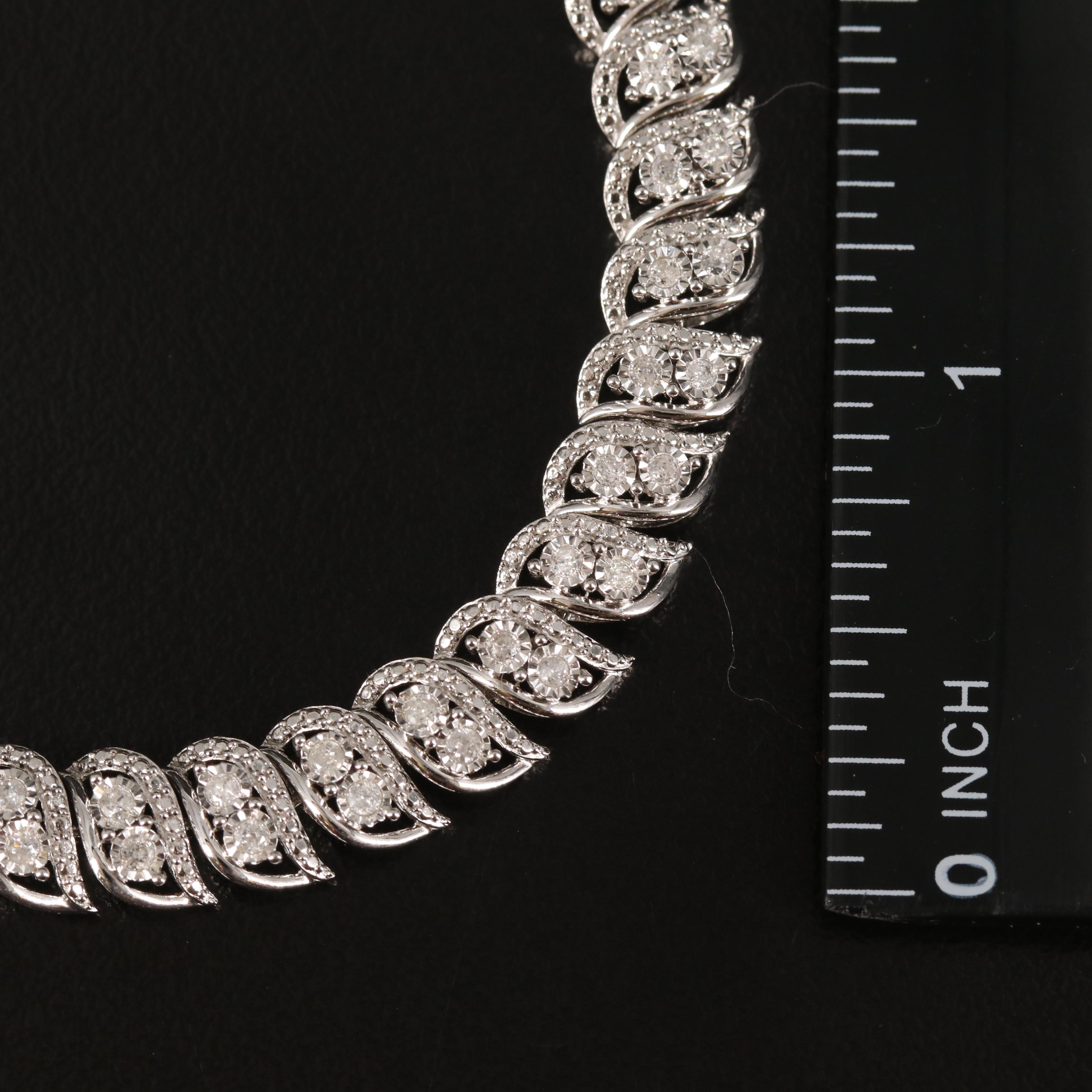 Sterling 1.02 CTW Diamond Bracelet