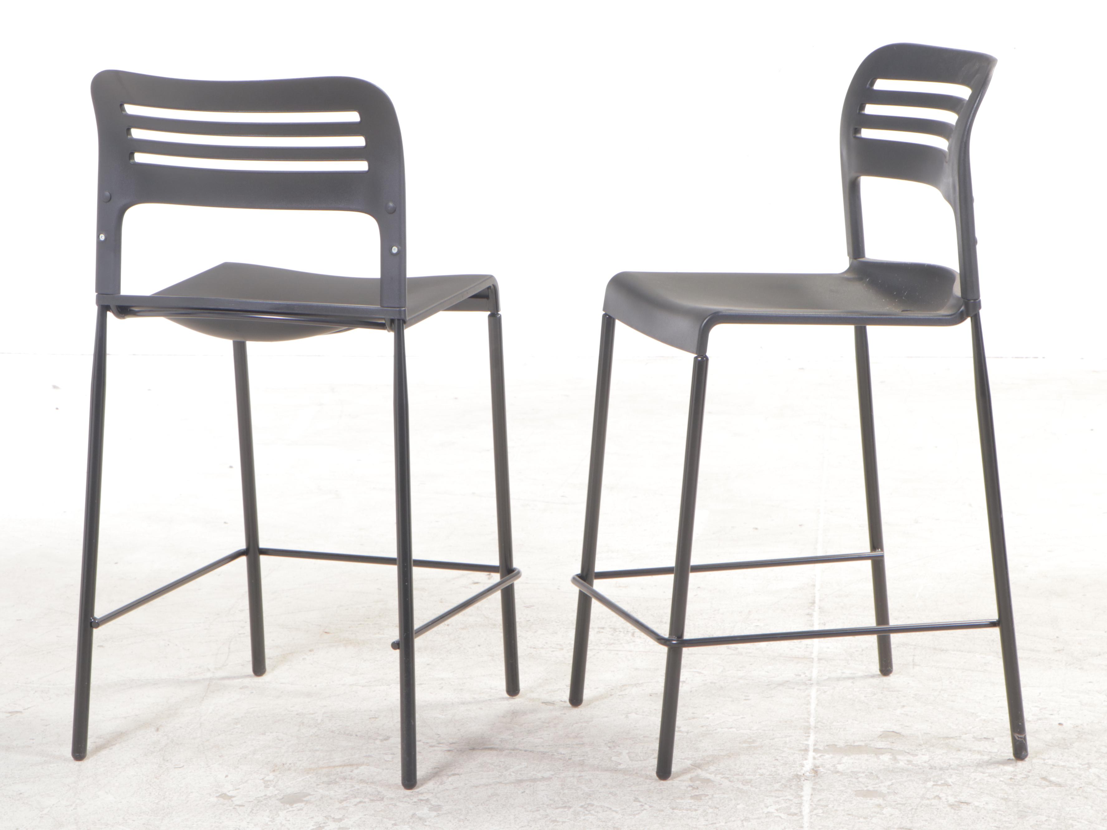 Six Alera Steel and Polypropylene Stacking Counter Stools