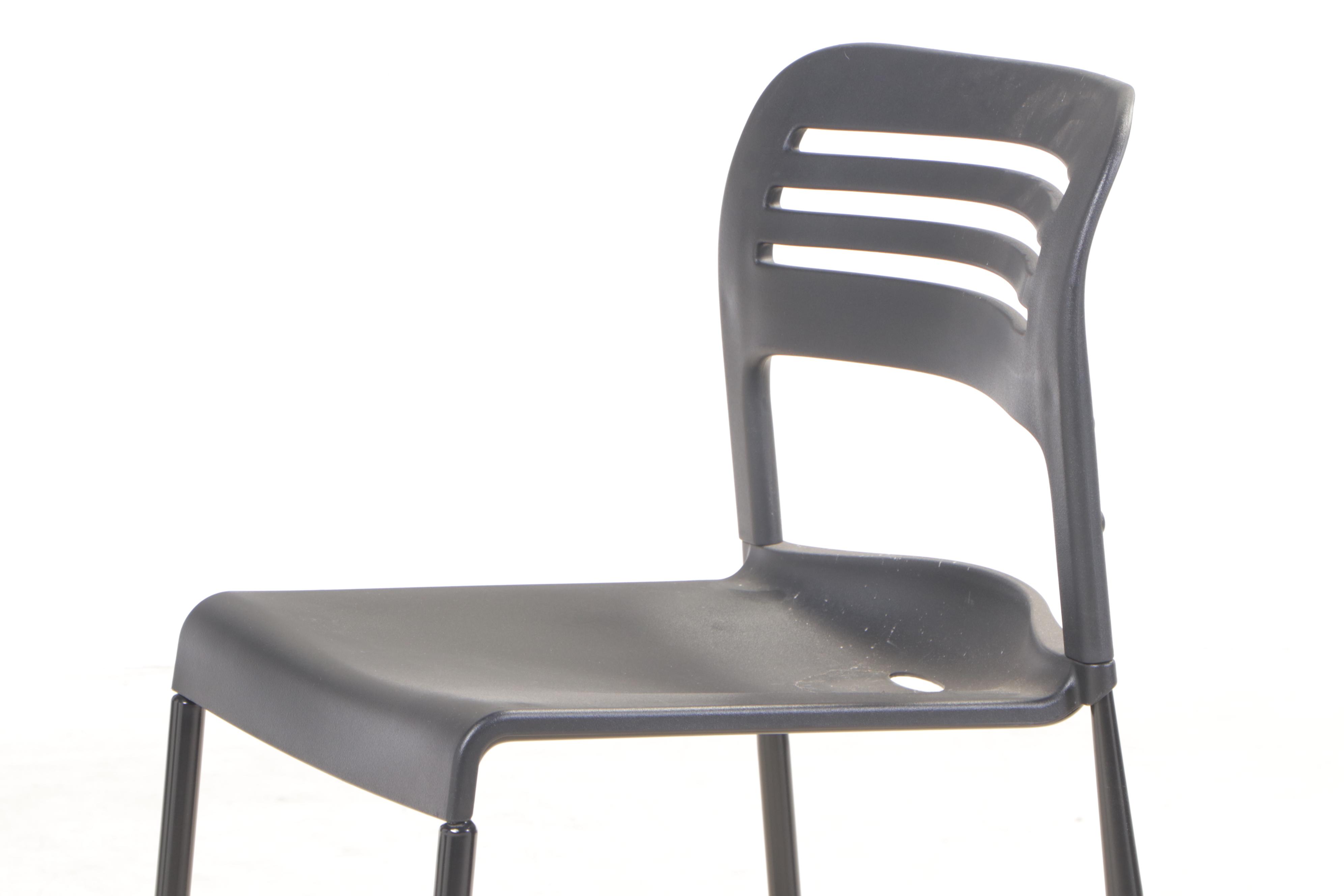 Six Alera Steel and Polypropylene Stacking Counter Stools