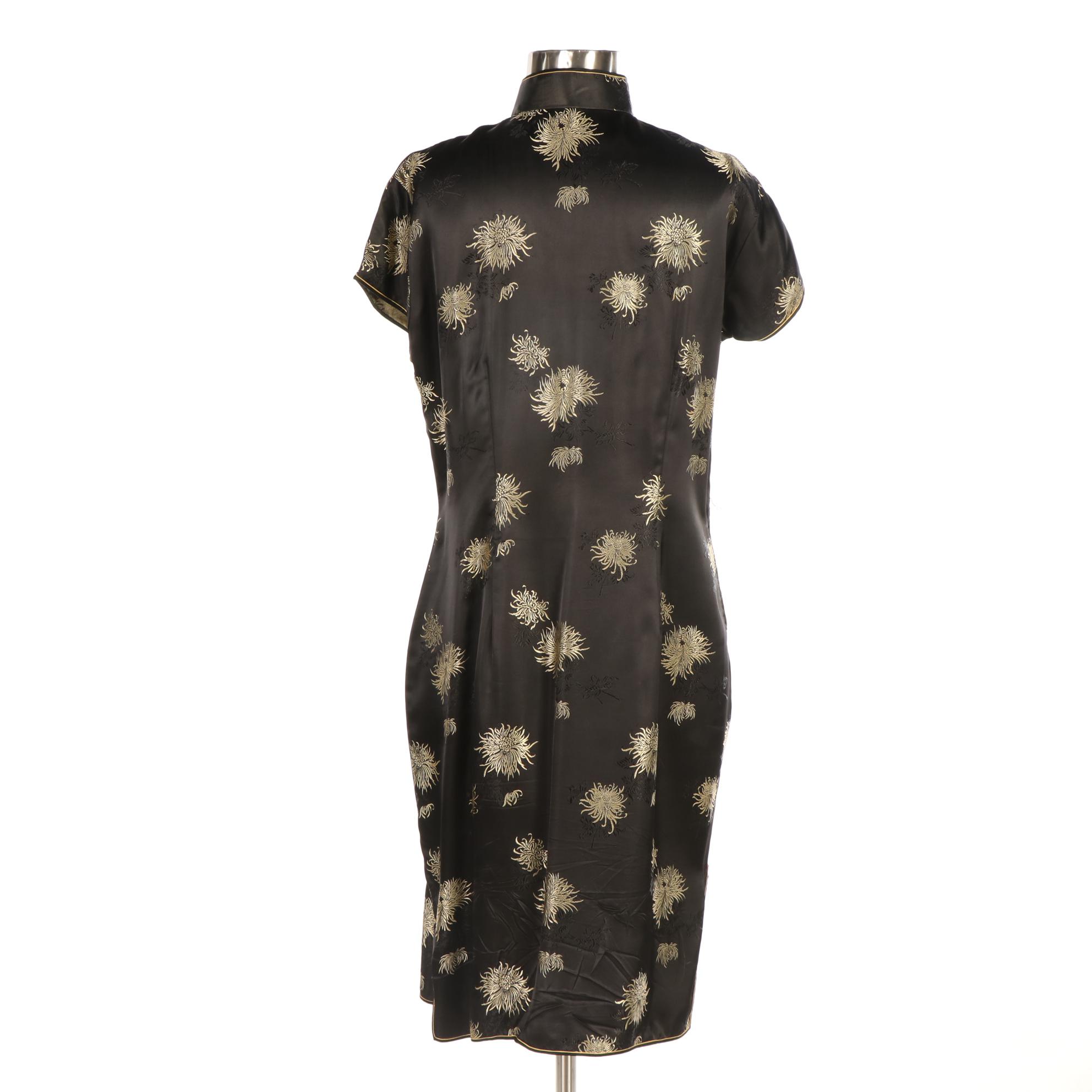 Spider Chrysanthemum Brocade Cheongsam Dress