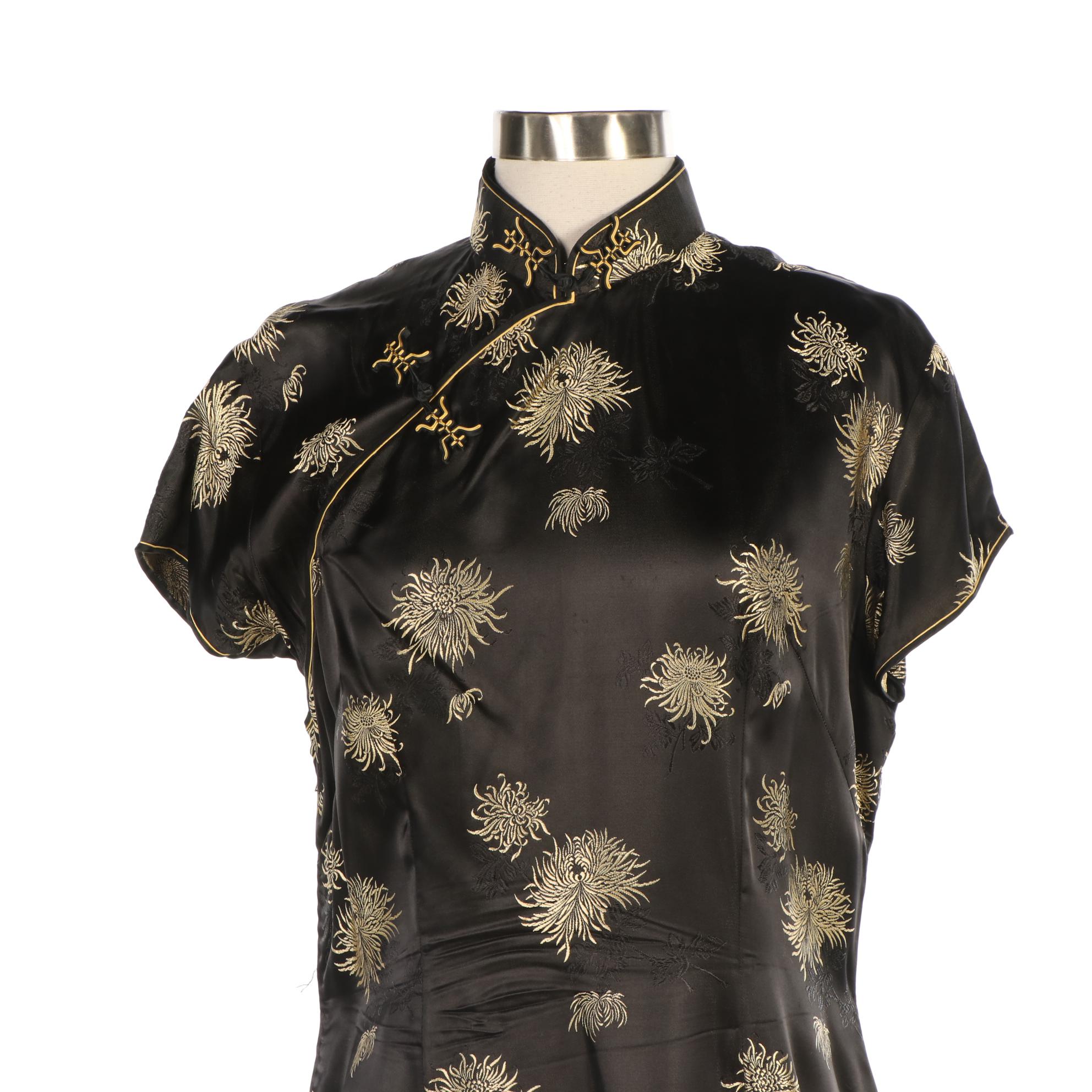 Spider Chrysanthemum Brocade Cheongsam Dress