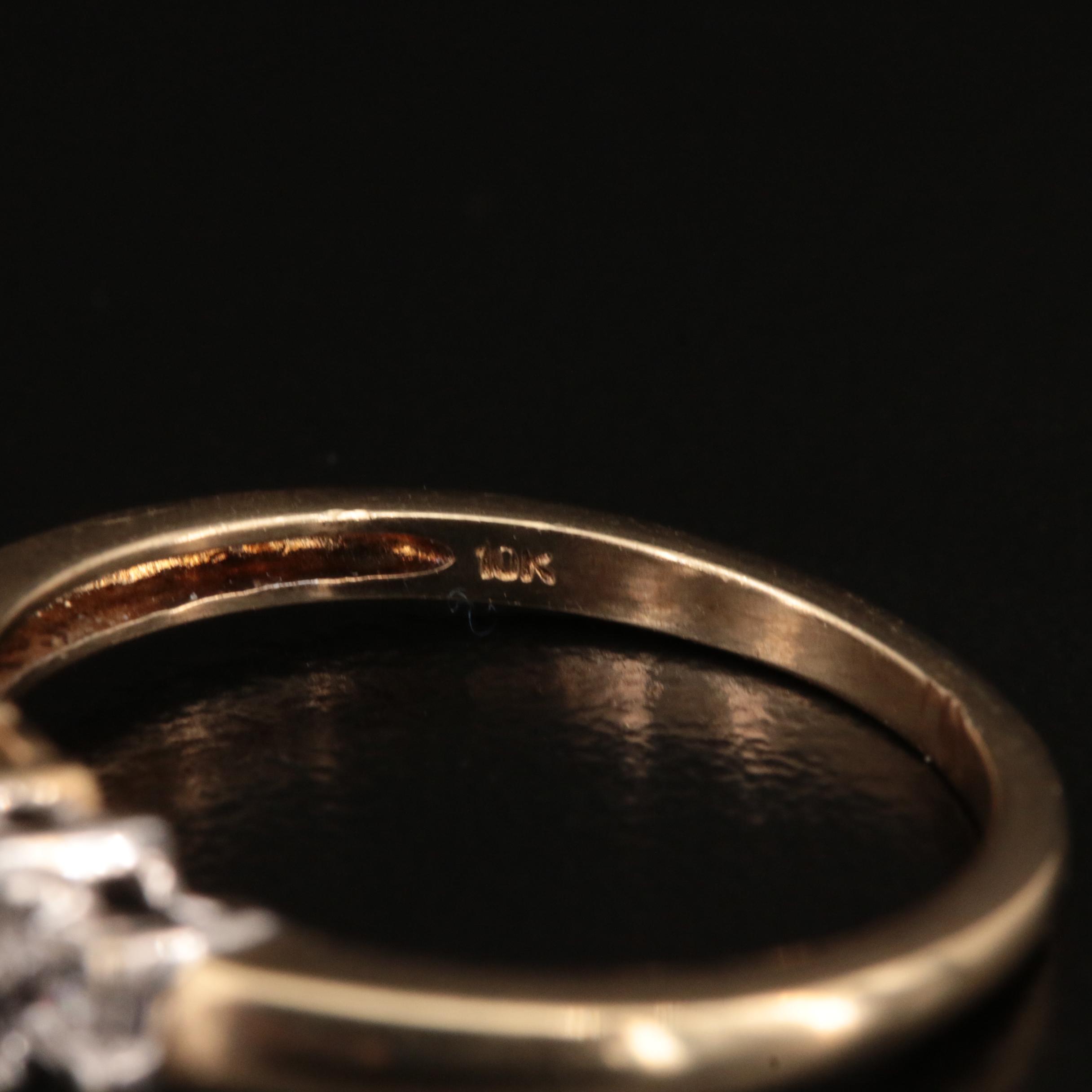 10K Aquamarine and Diamond Ring