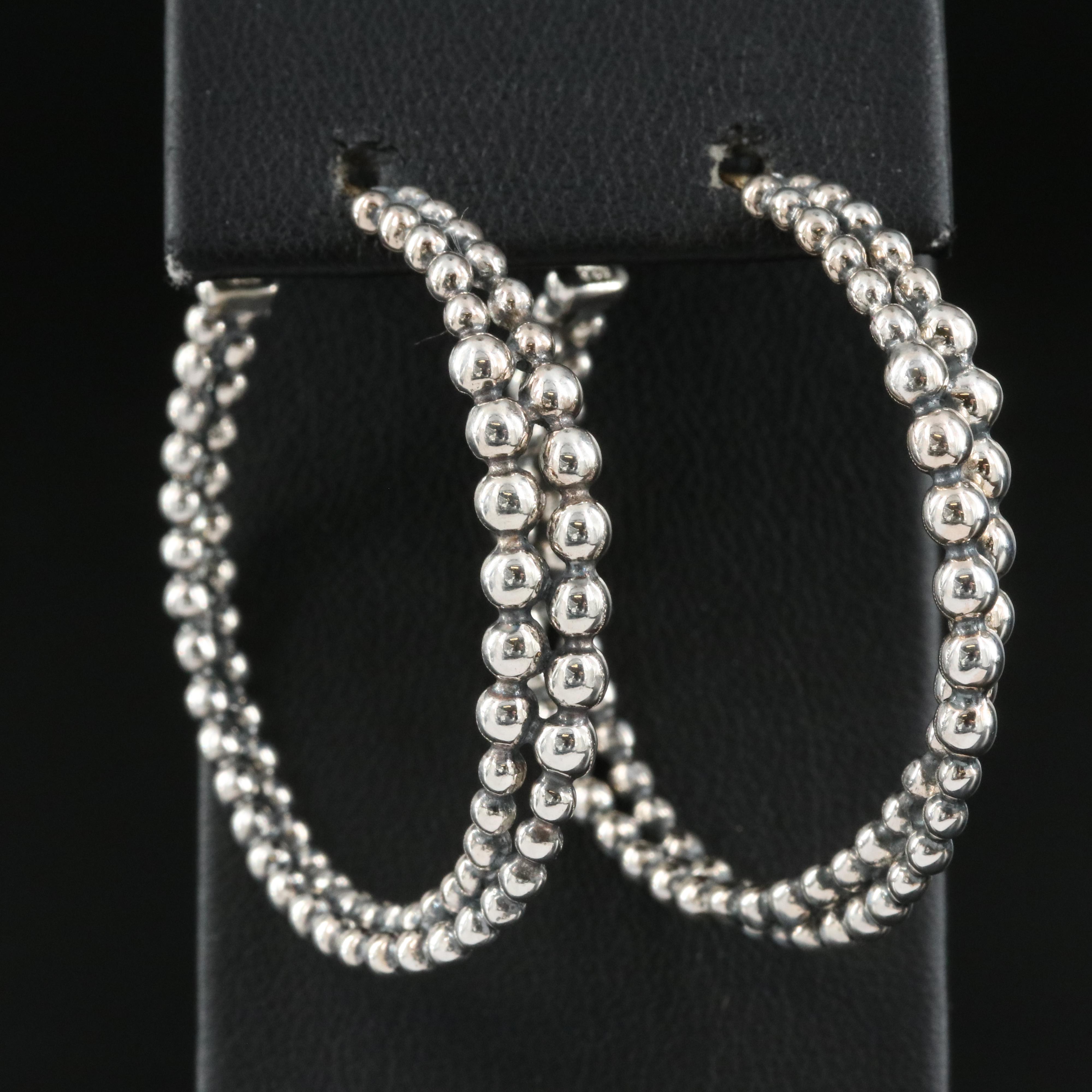 Michael Dawkins Sterling Crossover Hoop Earrings with 14K Accents