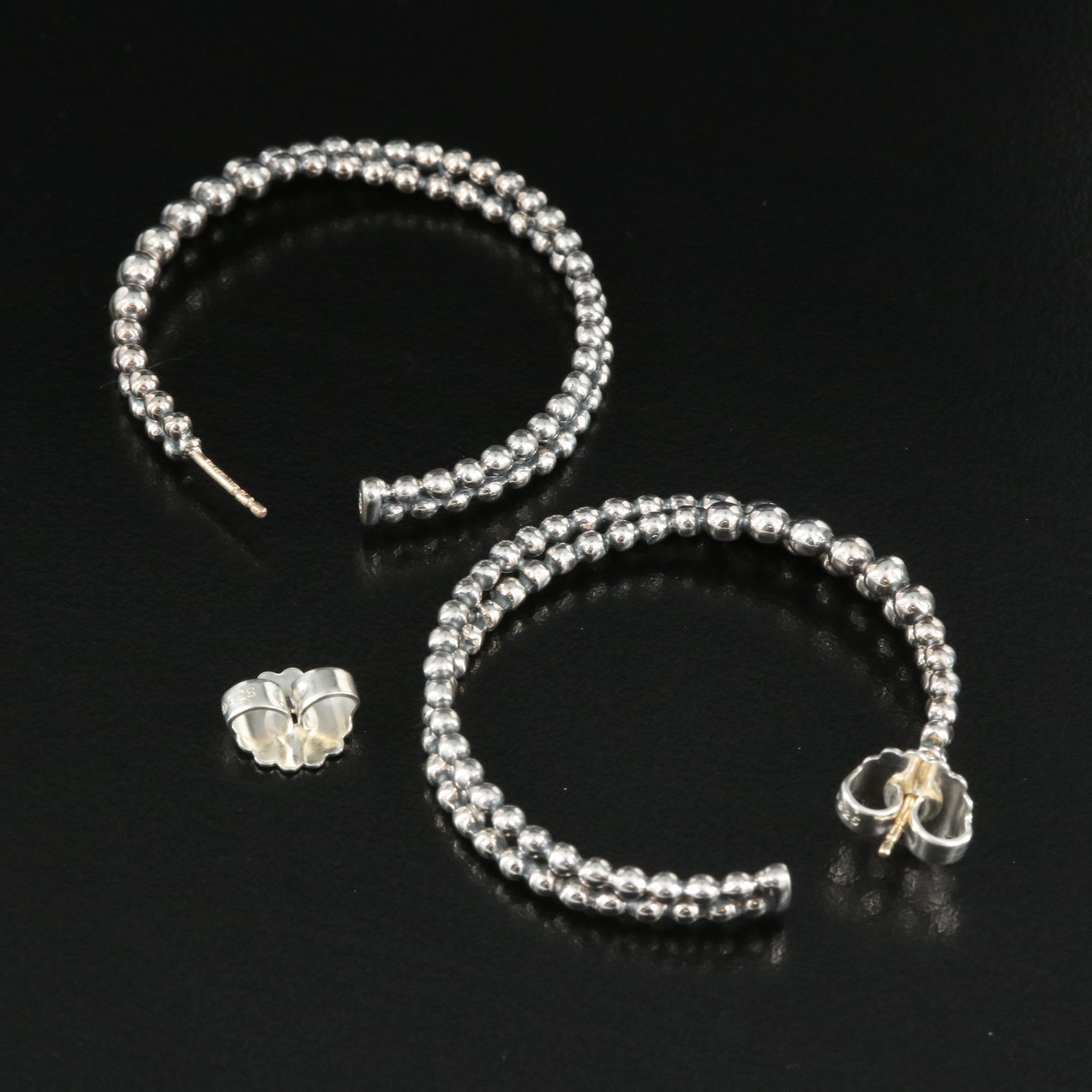 Michael Dawkins Sterling Crossover Hoop Earrings with 14K Accents